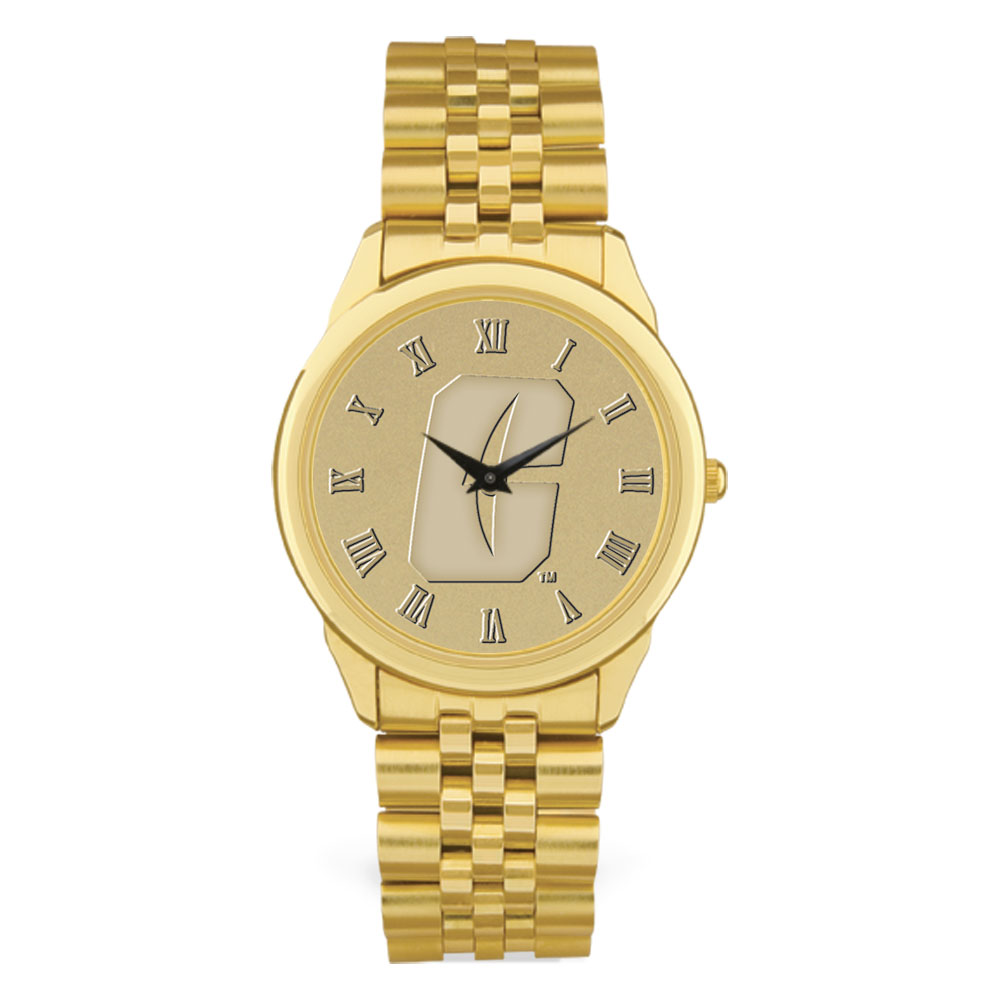 Men's Gold Charlotte 49ers Medallion Rolled Link Bracelet Wristwatch