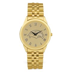 Men's Gold Southern Miss Golden Eagles Medallion Rolled Link Bracelet Wristwatch