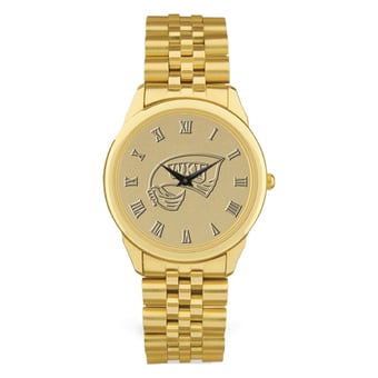 Men's Gold Western Kentucky Hilltoppers Medallion Rolled Link Bracelet Wristwatch