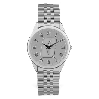Men's Silver Charlotte 49ers Medallion Rolled Link Bracelet Wristwatch