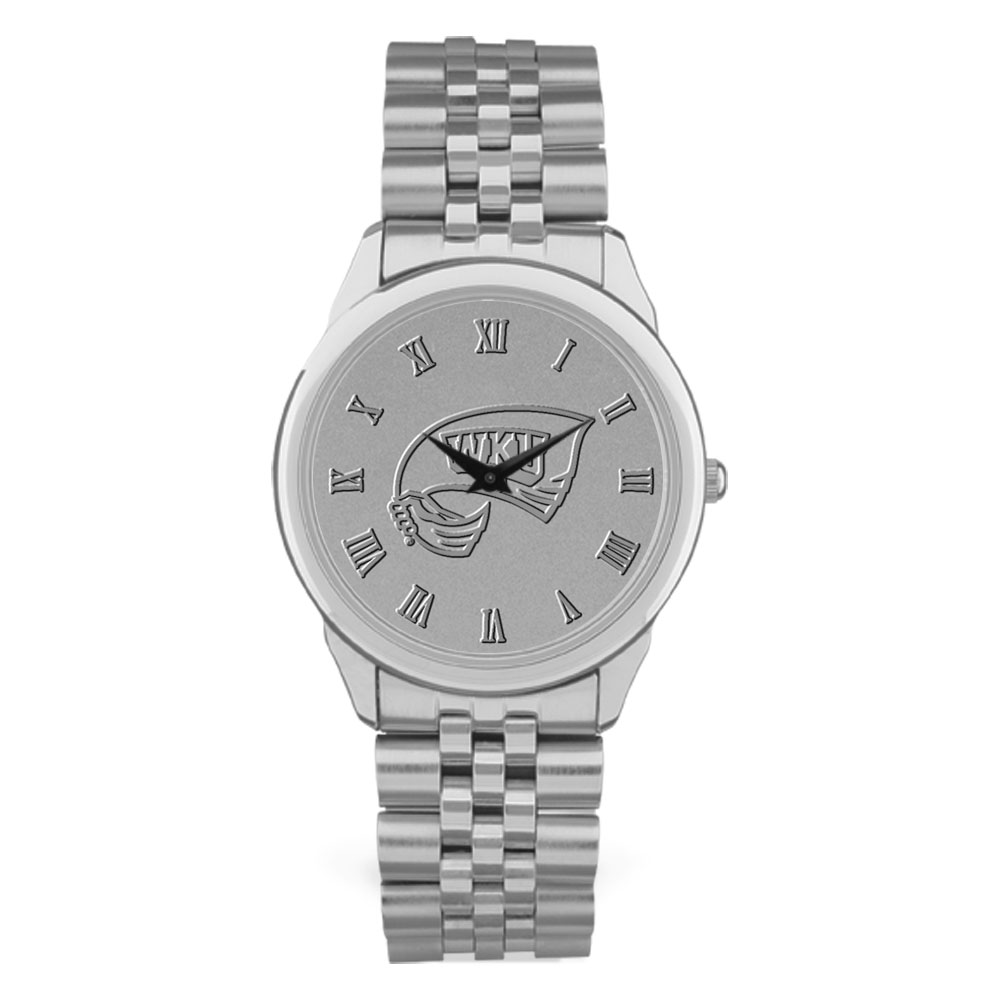 Men's Silver Western Kentucky Hilltoppers Medallion Rolled Link Bracelet Wristwatch