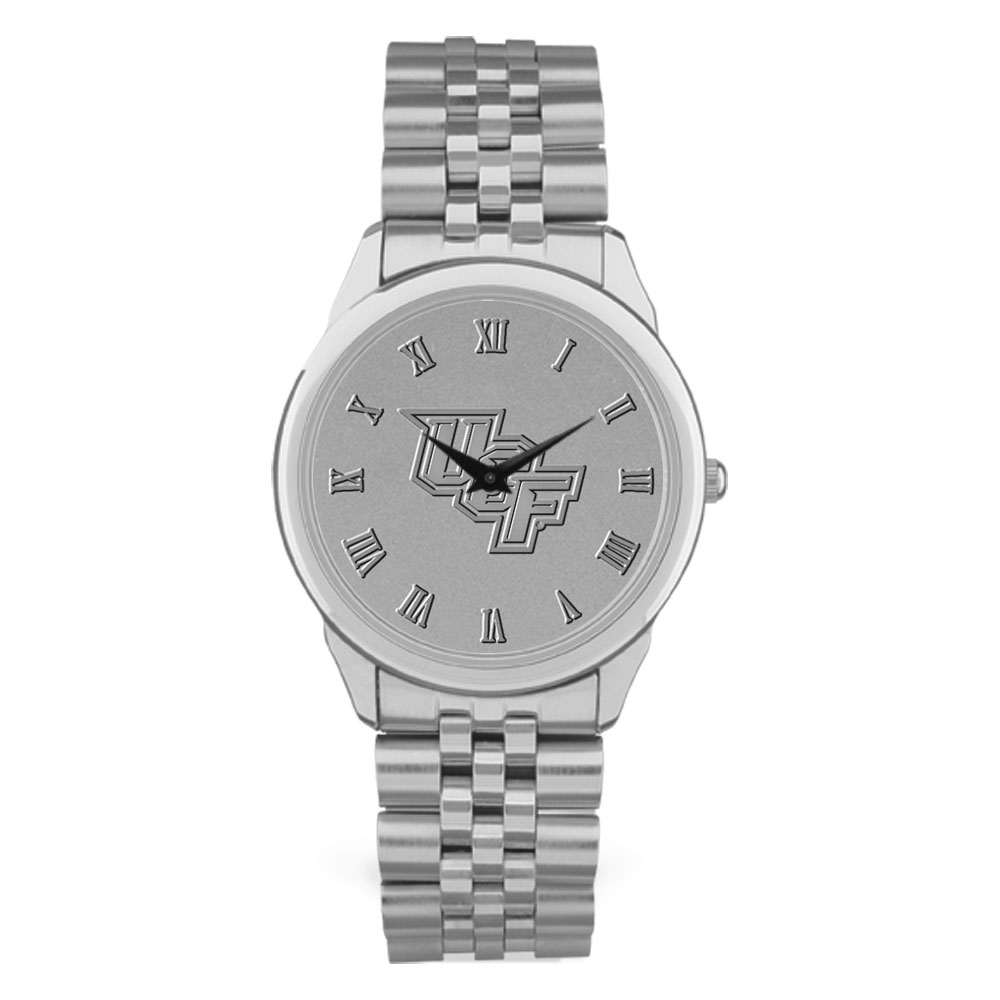 Men's Silver UCF Knights Medallion Rolled Link Bracelet Wristwatch