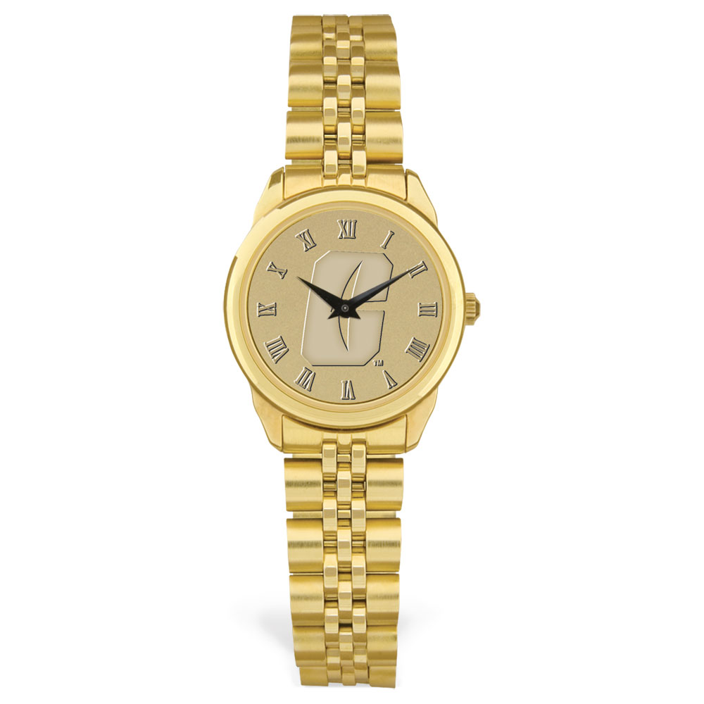 Women's Jardine Charlotte 49ers Gold Medallion Rolled Link Bracelet Wristwatch