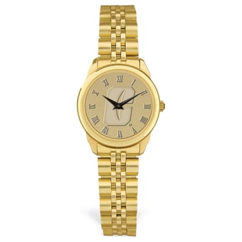 Women's Jardine Charlotte 49ers Gold Medallion Rolled Link Bracelet Wristwatch