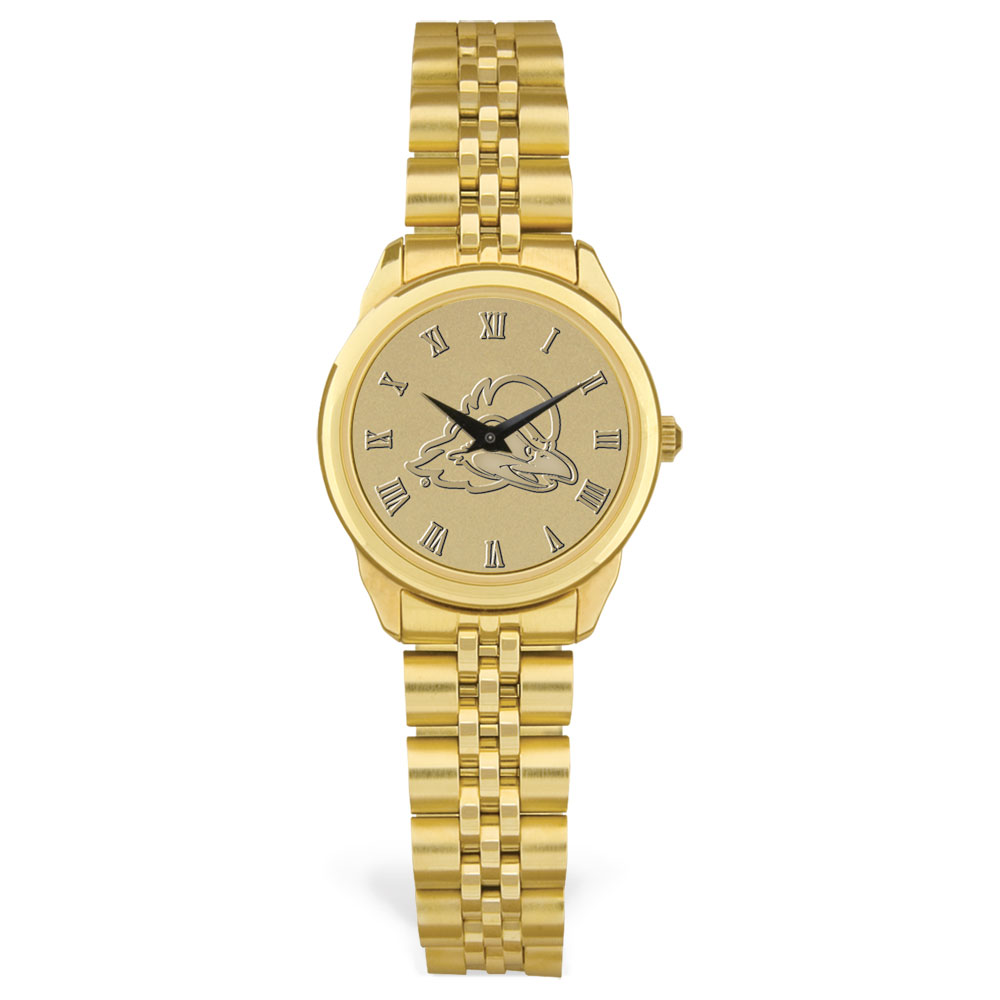 Women's Jardine Delaware Fightin' Blue Hens Gold Medallion Rolled Link Bracelet Wristwatch