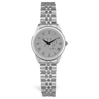 Women's Wake Forest Demon Deacons Silver Medallion Rolled Link Bracelet Wristwatch