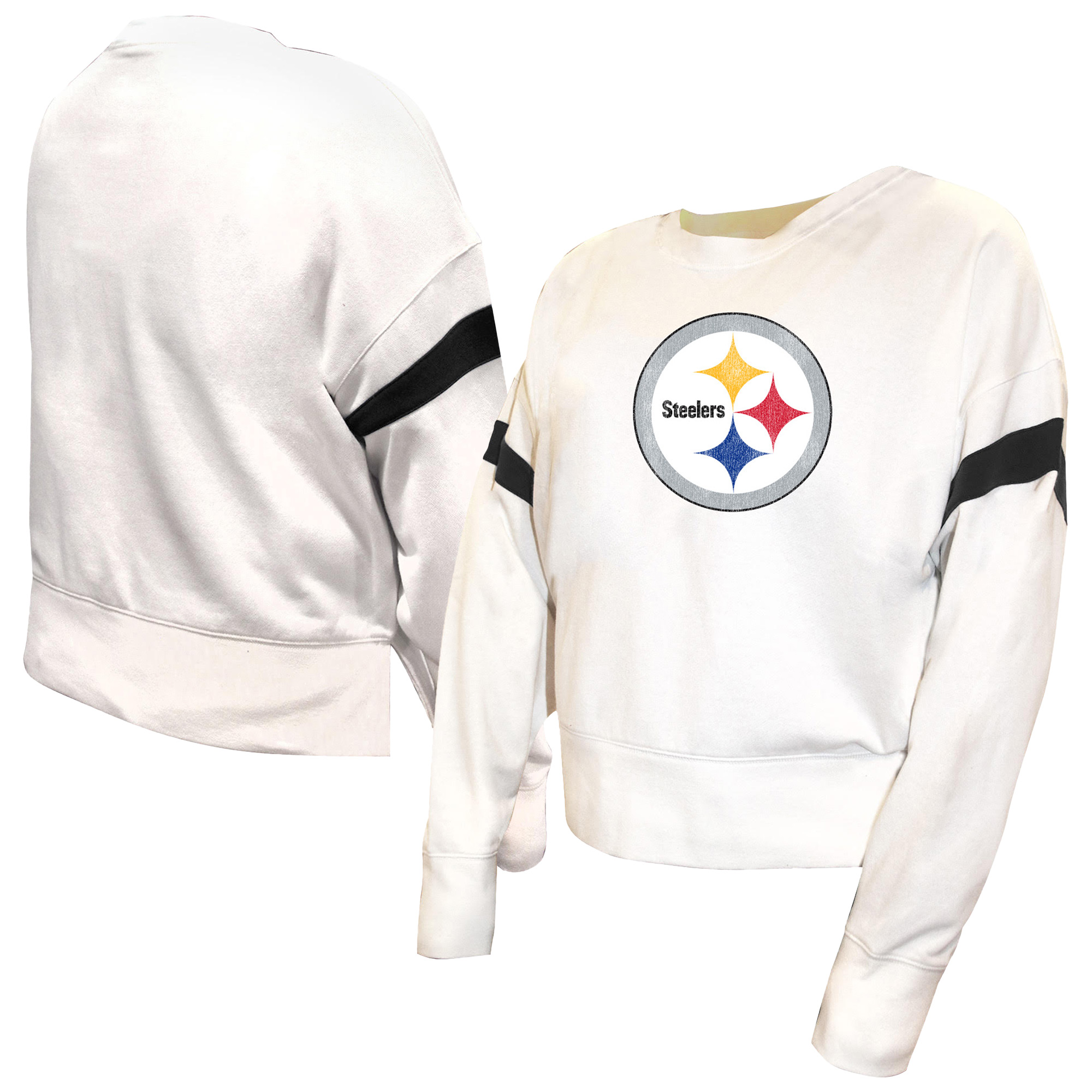 Women's Fanatics White Pittsburgh Steelers Plus Size Fleece Pullover Sweatshirt