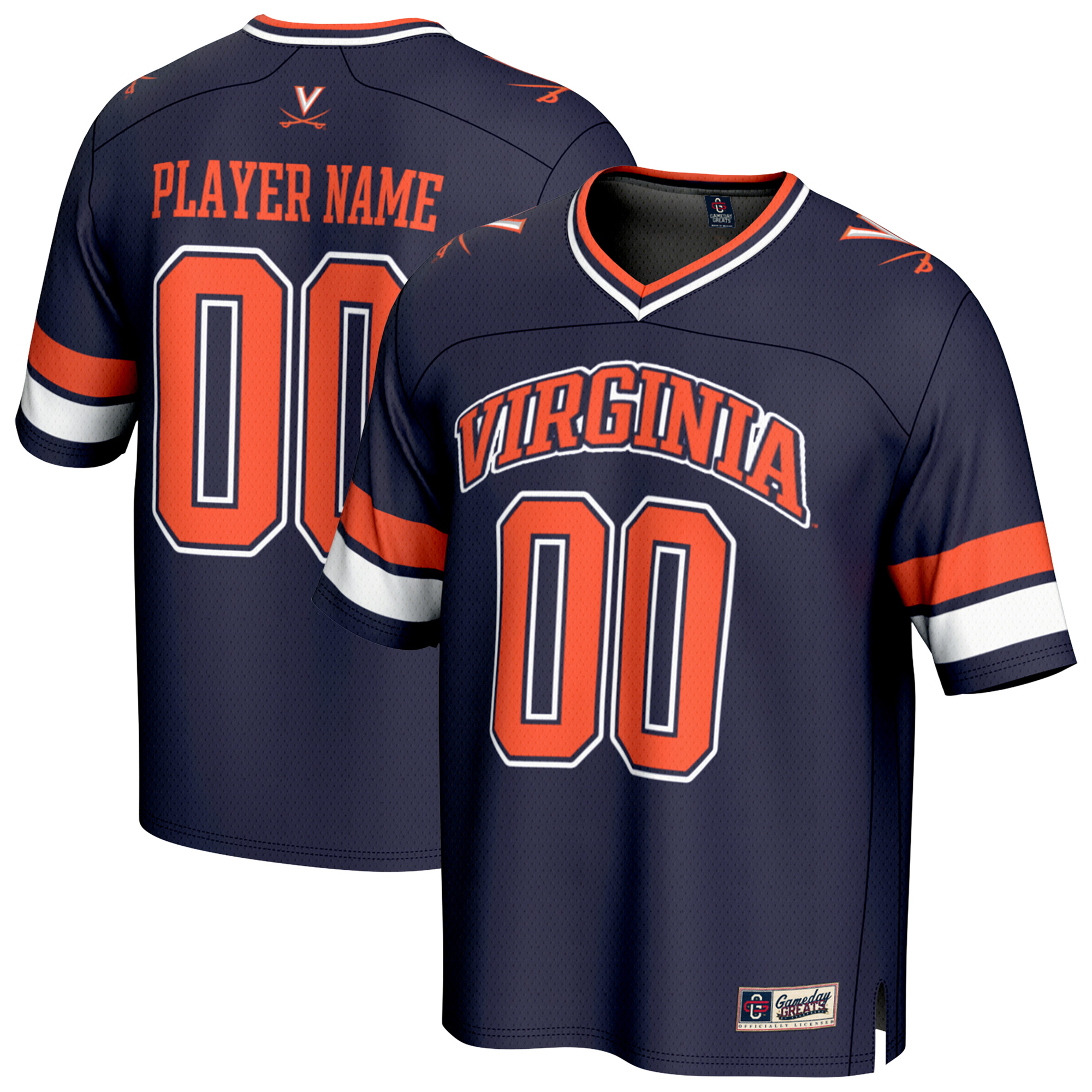 Youth GameDay Greats Navy Virginia Cavaliers NIL Pick-A-Player Football Fashion Jersey Youth GameDay Greats Navy Virginia Cavaliers NIL Pick-A-Player Football Fashion Jersey