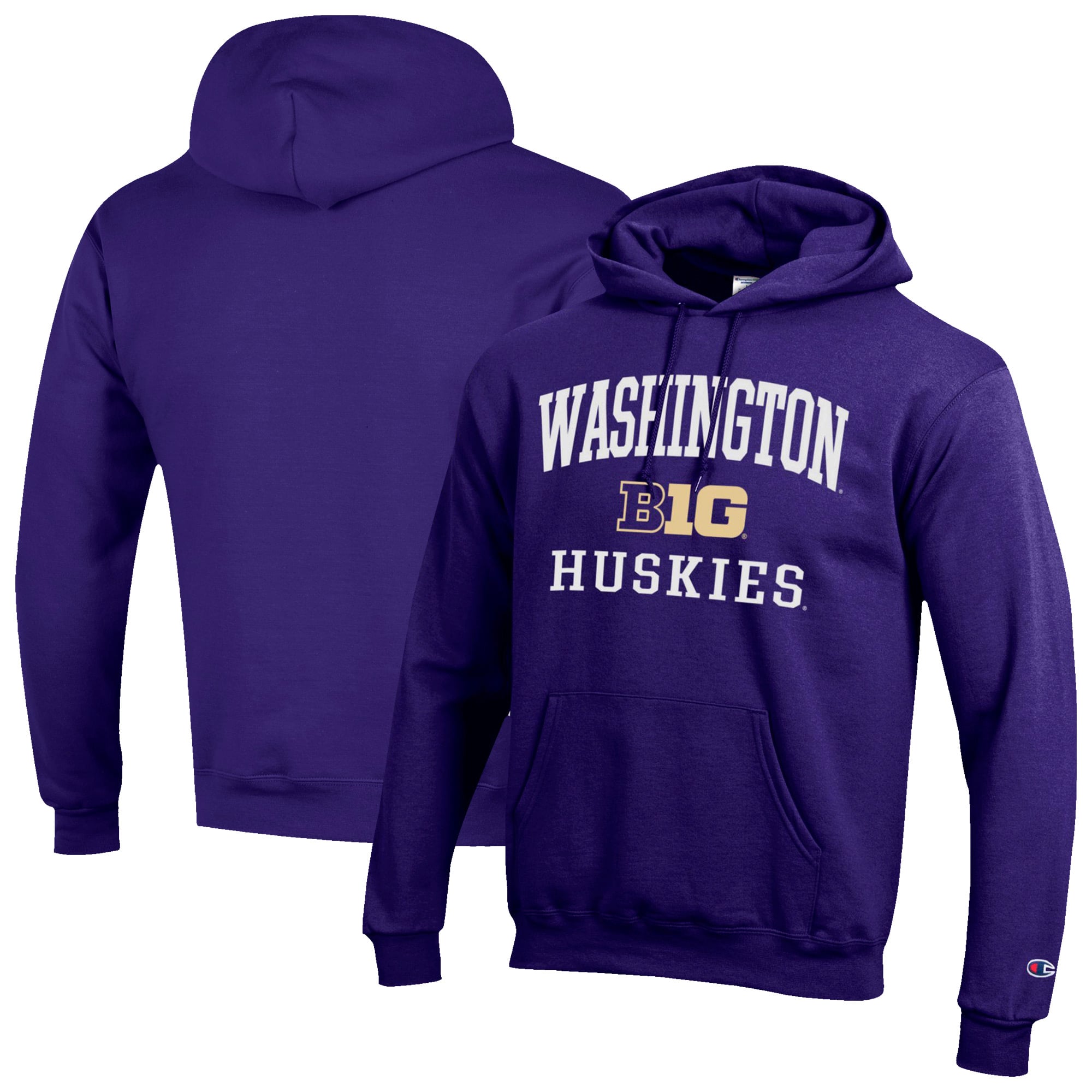 Men's Champion Purple Washington Huskies Big 10 Powerblend Pullover Hoodie