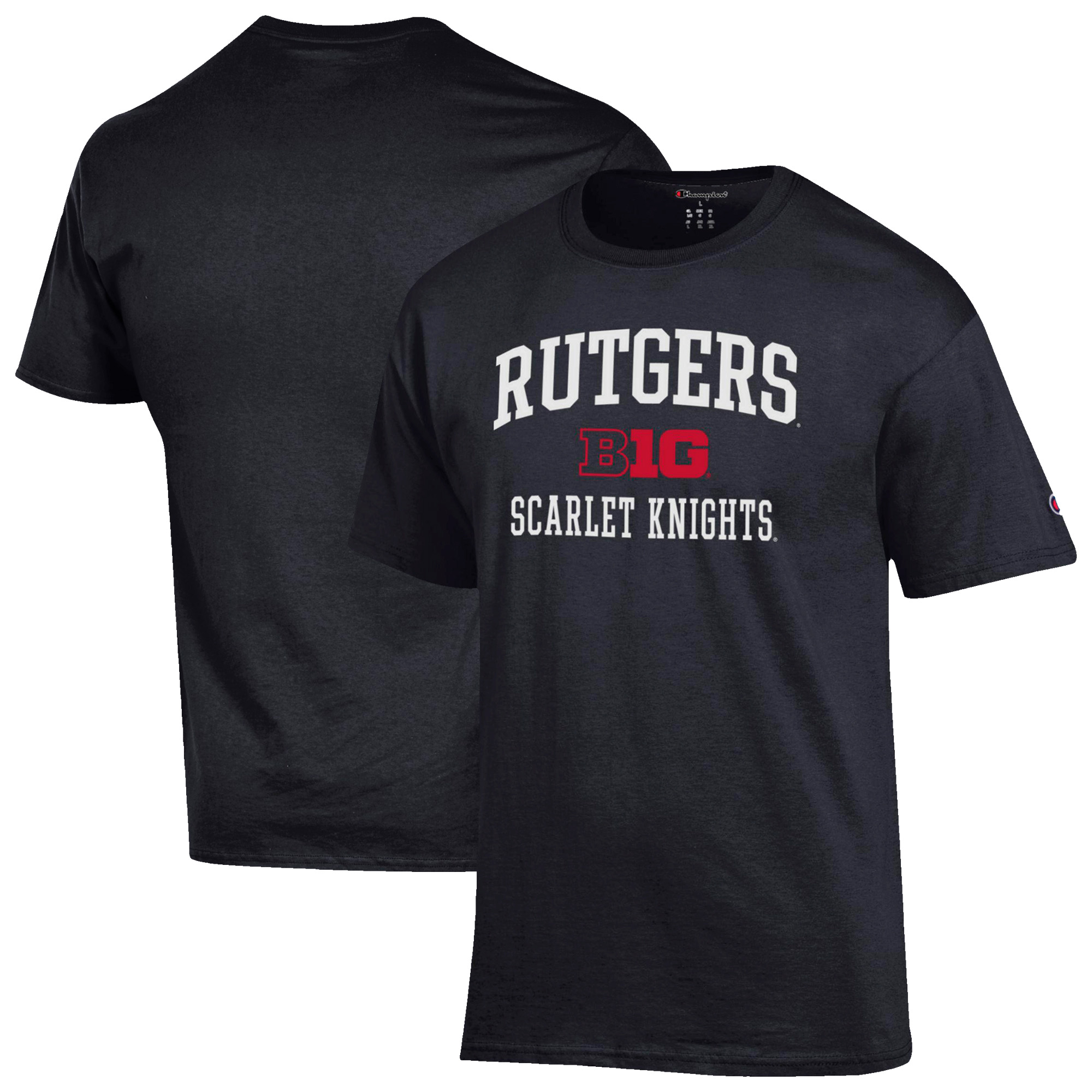 Men’s Champion Black Rutgers Scarlet Knights Big Ten T-Shirt Men’s Champion Black Rutgers Scarlet Knights Big Ten T-Shirt