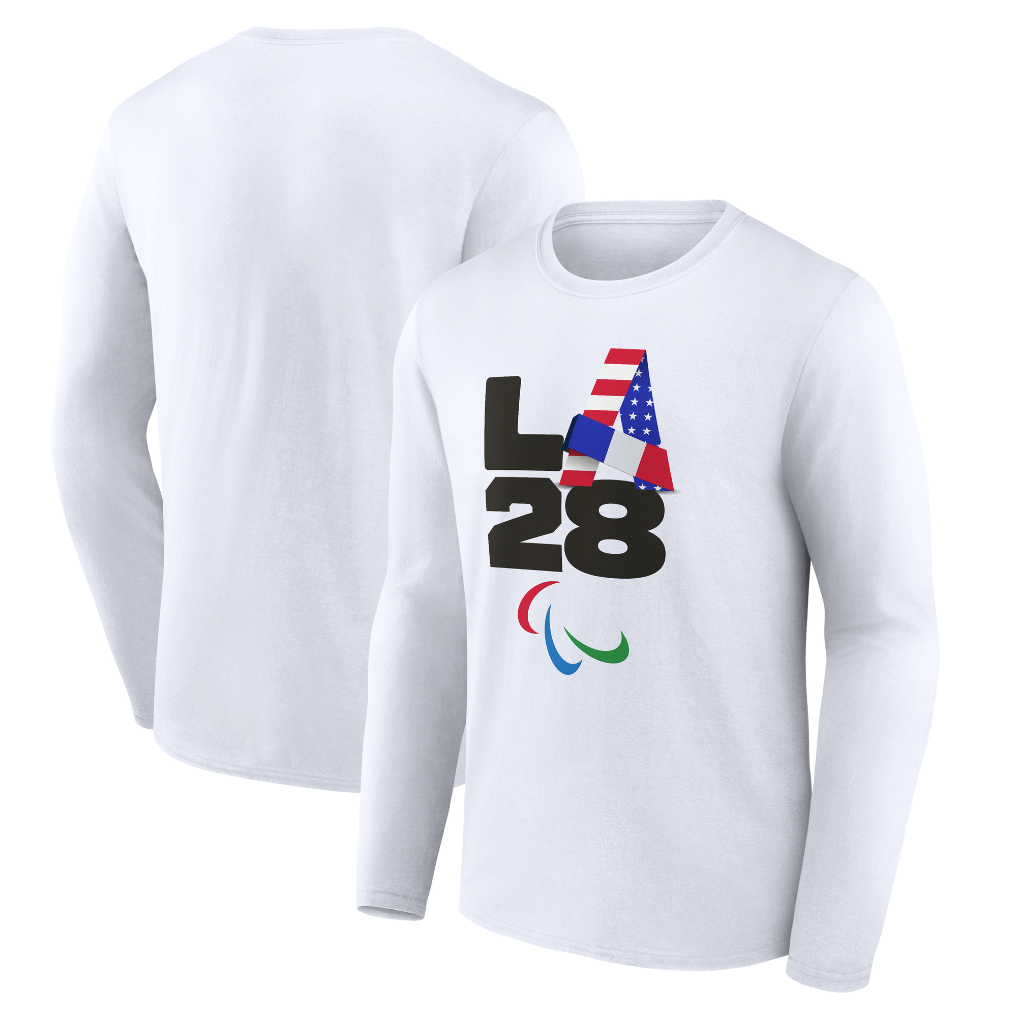 Men’s White LA 2028 Summer Paralympics Handover Long Sleeve T-Shirt Men’s White LA 2028 Summer Paralympics Handover Long Sleeve T-Shirt