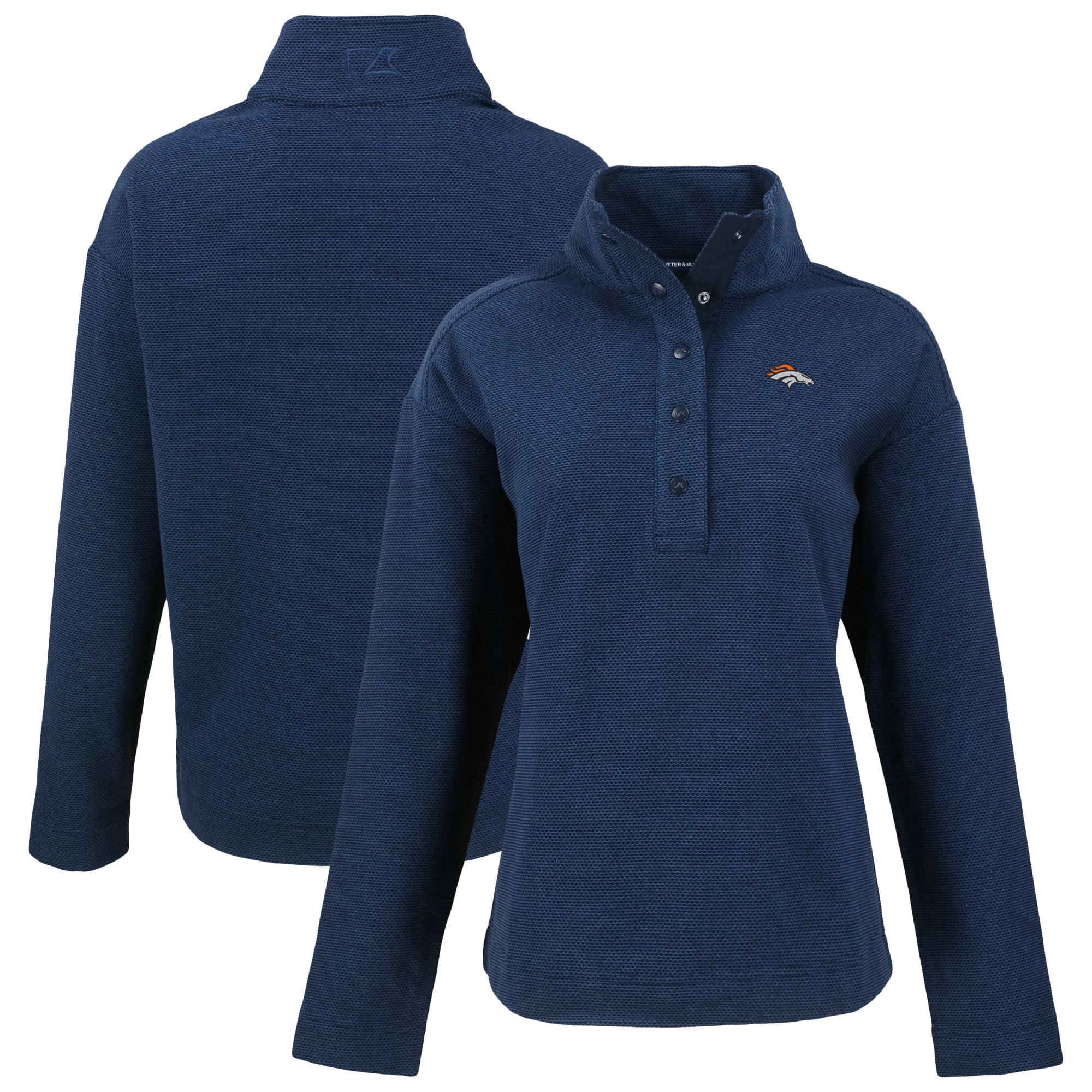 Women’s Cutter & Buck Navy Denver Broncos Hunts Point Eco Half-Snap Sweatshirt Women’s Cutter & Buck Navy Denver Broncos Hunts Point Eco Half-Snap Sweatshirt