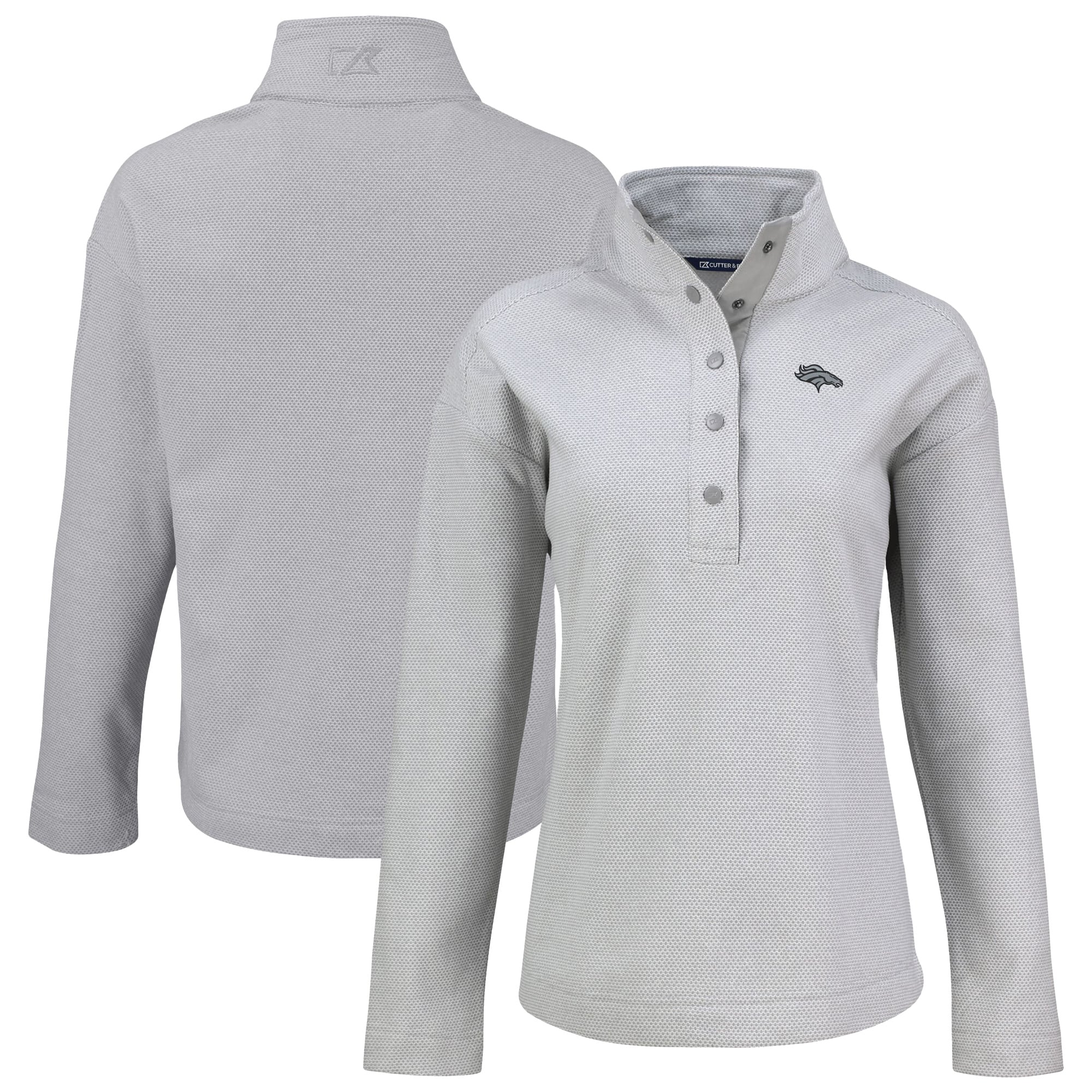 Women’s Cutter & Buck Gray Denver Broncos Hunts Point Eco Half-Snap Sweatshirt Women’s Cutter & Buck Gray Denver Broncos Hunts Point Eco Half-Snap Sweatshirt