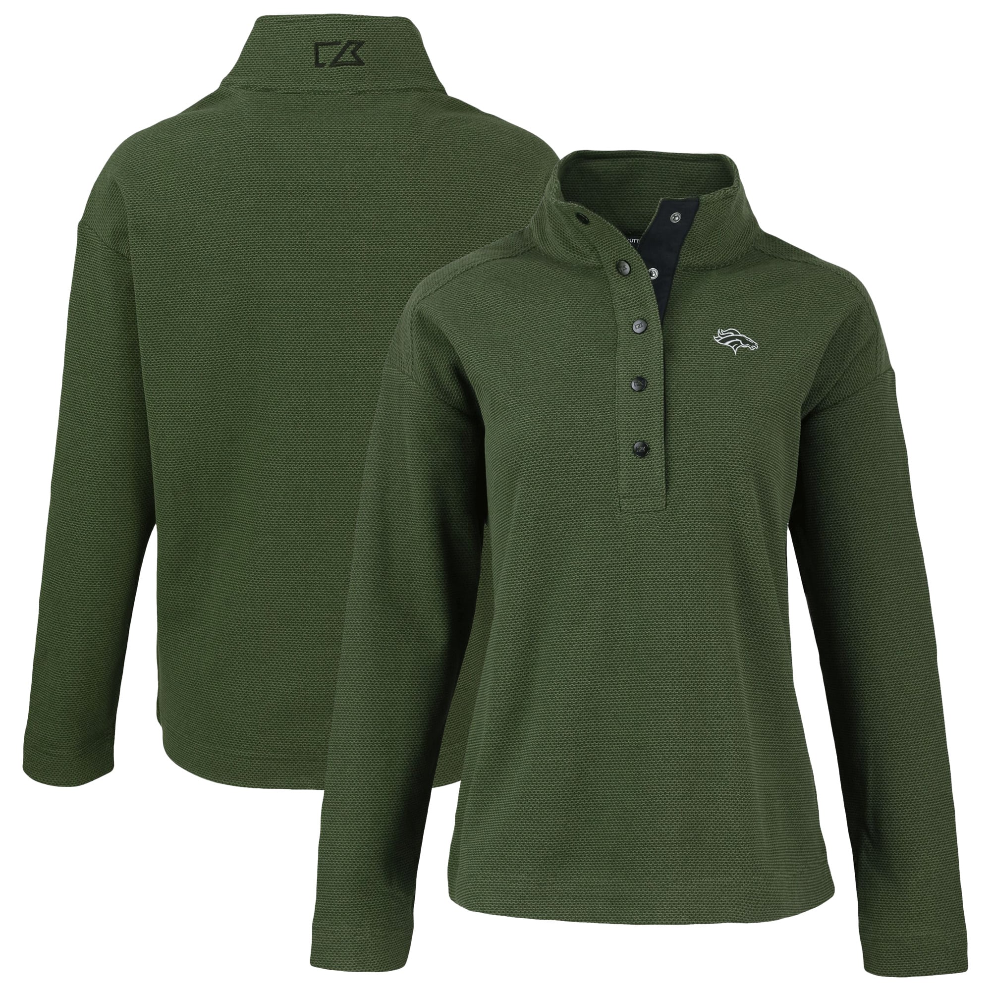 Women’s Cutter & Buck Green Denver Broncos Hunts Point Eco Half-Snap Sweatshirt Women’s Cutter & Buck Green Denver Broncos Hunts Point Eco Half-Snap Sweatshirt