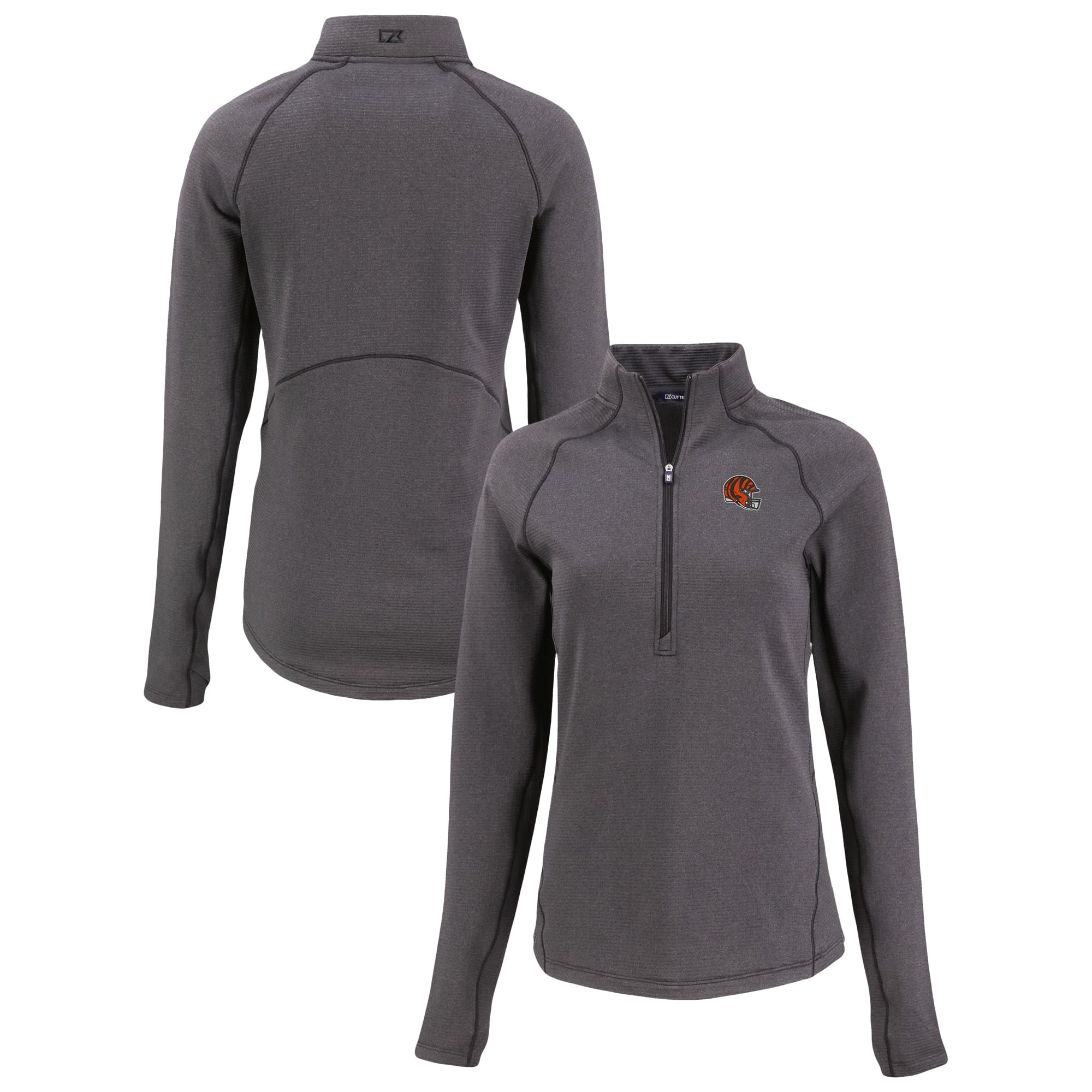 Women’s Cutter & Buck Heather Black Cincinnati Bengals Peshastin Eco Fleece Recycled Tri-Blend Raglan Half-Zip Jacket Women’s Cutter & Buck Heather Black Cincinnati Bengals Peshastin Eco Fleece Recycled Tri-Blend Raglan Half-Zip Jacket