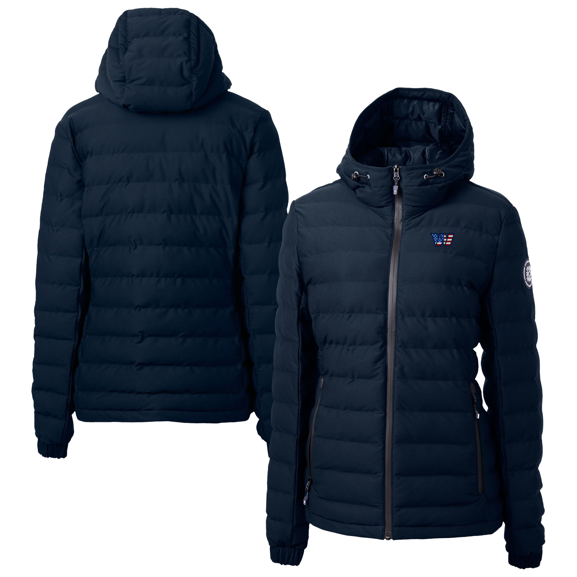 Women's Cutter & Buck Navy Washington Commanders Mission Ridge Repreve Eco Insulated Full-Zip Puffer Jacket