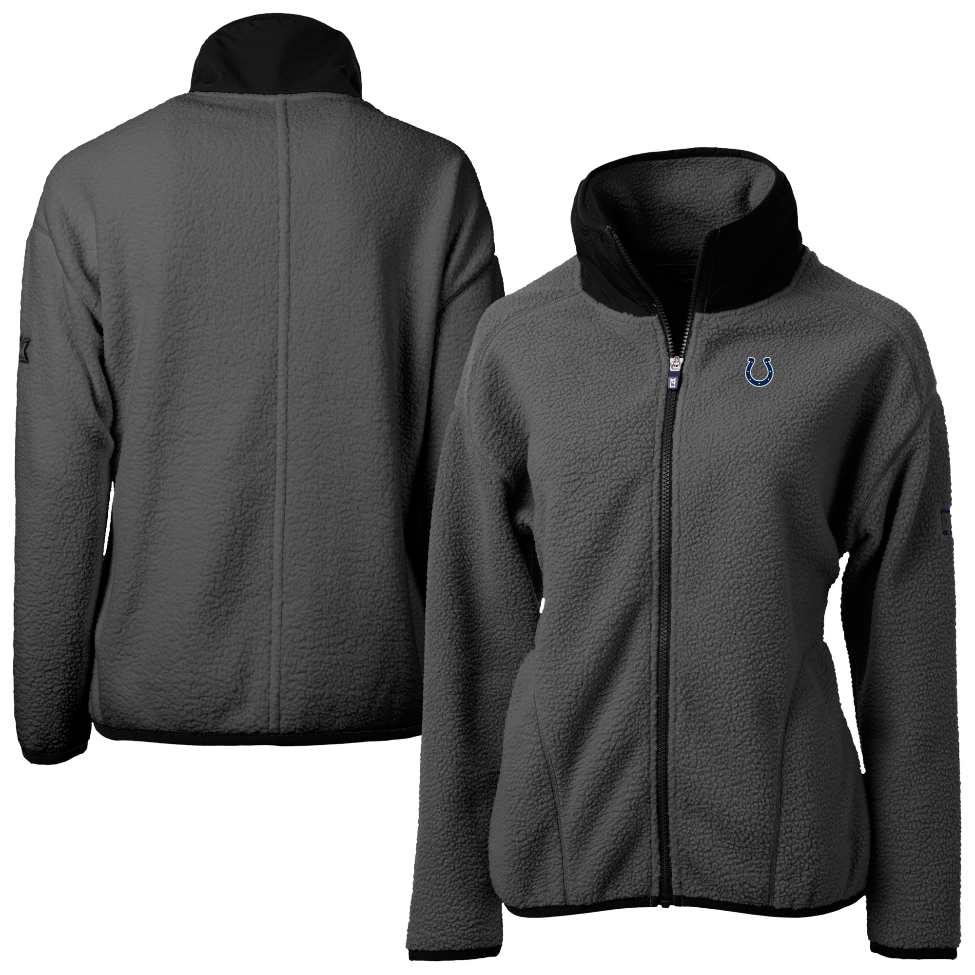 Women's Cutter & Buck Charcoal Indianapolis Colts Cascade Eco Sherpa Fleece Full-Zip Jacket