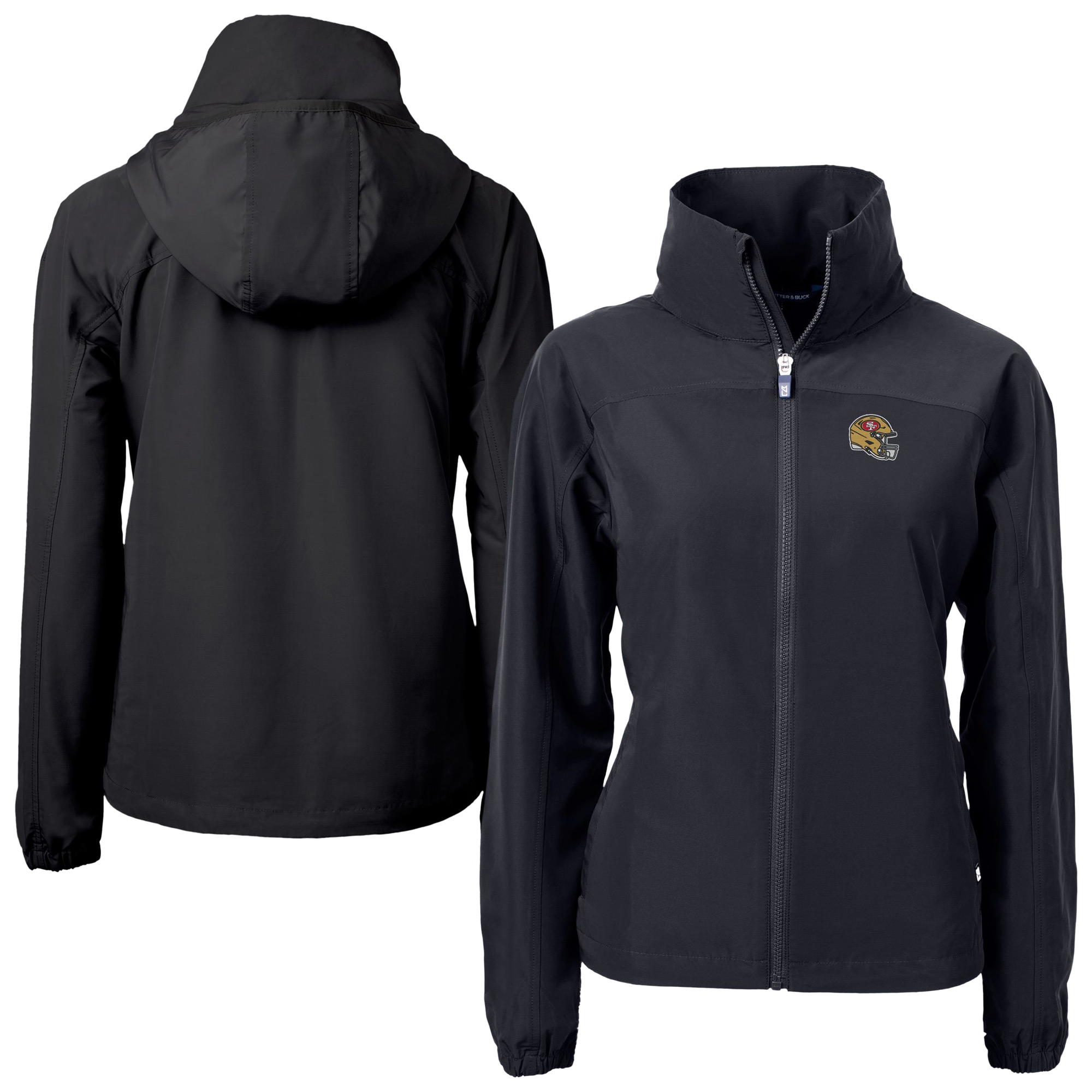 Women’s Cutter & Buck Black San Francisco 49ers Helmet Charter Eco Recycled Full-Zip Jacket Women’s Cutter & Buck Black San Francisco 49ers Helmet Charter Eco Recycled Full-Zip Jacket