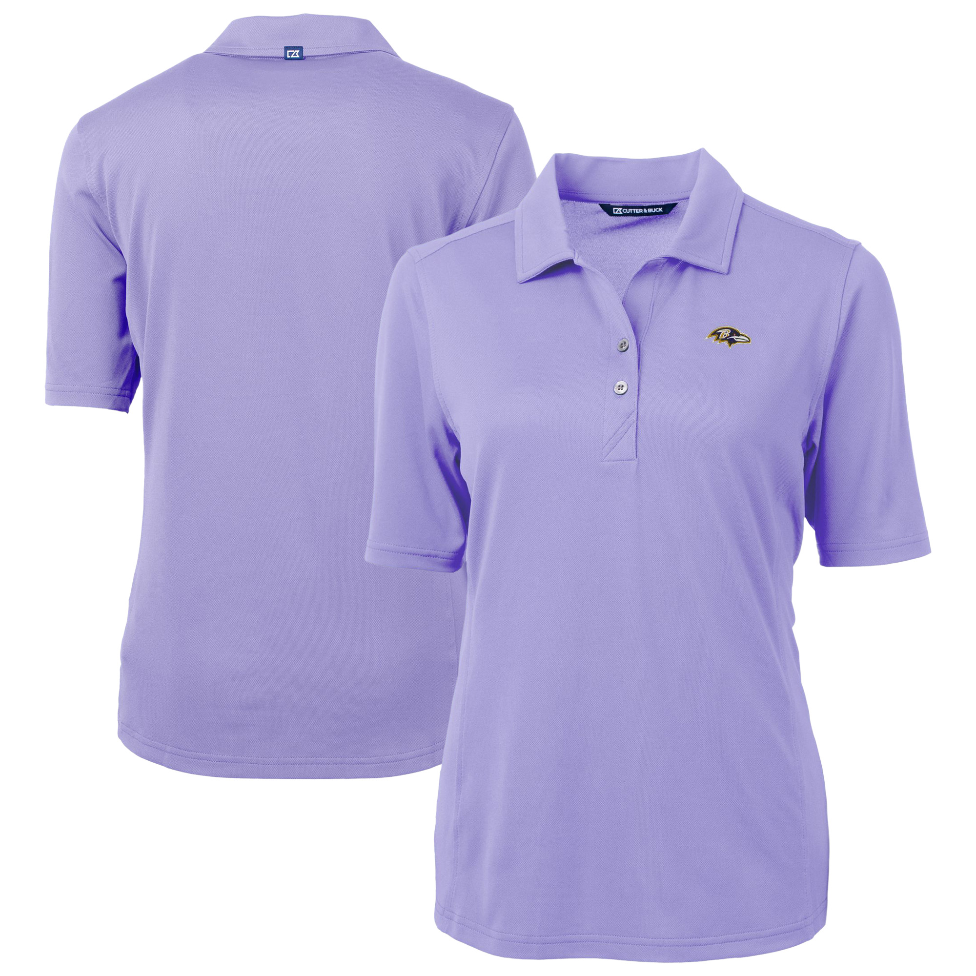 Women's Cutter & Buck Purple Baltimore Ravens Virtue Eco Pique Recycled DryTec Polo