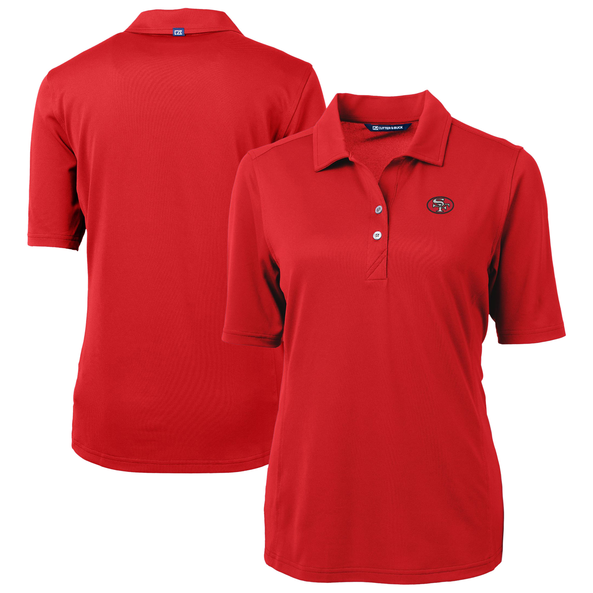Women's Cutter & Buck Red San Francisco 49ers Virtue Eco Pique Recycled DryTec Polo