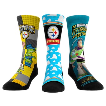 Unisex Rock Em  Pittsburgh Steelers Toy Story 3-Pack Crew Socks