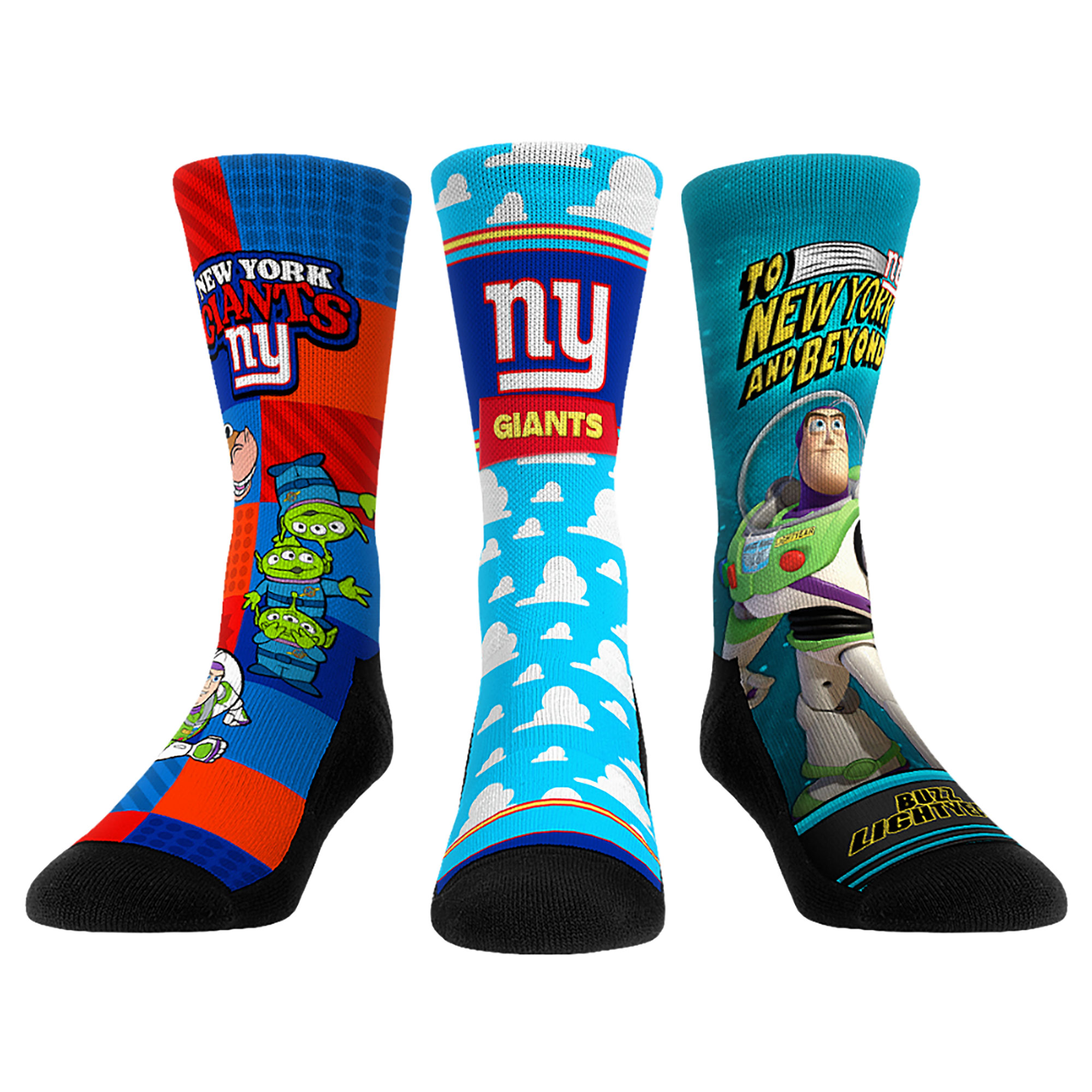 Unisex Rock Em New York Giants Toy Story 3-Pack Crew Socks