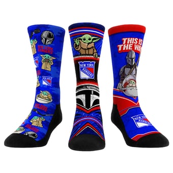 Unisex Rock Em  New York Rangers The Mandalorian 3-Pack Crew Socks