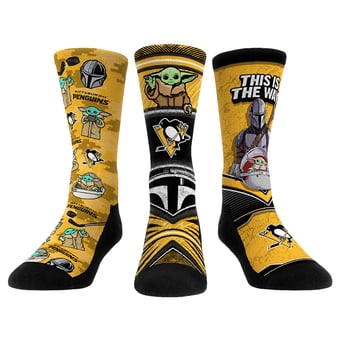 Unisex Rock Em  Pittsburgh Penguins The Mandalorian 3-Pack Crew Socks