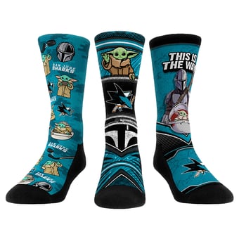 Unisex Rock Em  San Jose Sharks The Mandalorian 3-Pack Crew Socks