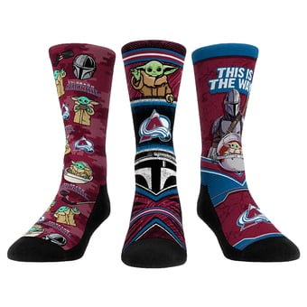 Unisex Rock Em  Colorado Avalanche The Mandalorian 3-Pack Crew Socks