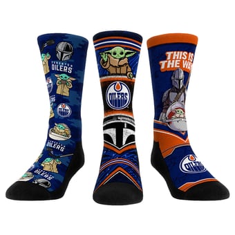Unisex Rock Em  Edmonton Oilers The Mandalorian 3-Pack Crew Socks