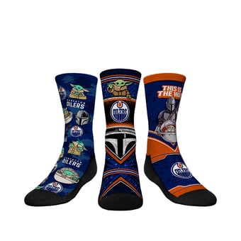 Youth Rock Em  Edmonton Oilers The Mandalorian 3-Pack Crew Socks