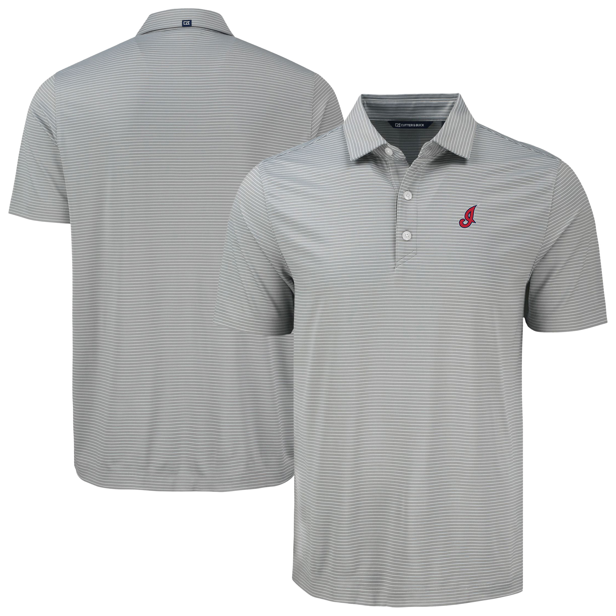 Men’s Cutter & Buck Gray Cleveland Indians Cooperstown Collection Forge Eco Fine Line Stripe Polo Men’s Cutter & Buck Gray Cleveland Indians Cooperstown Collection Forge Eco Fine Line Stripe Polo