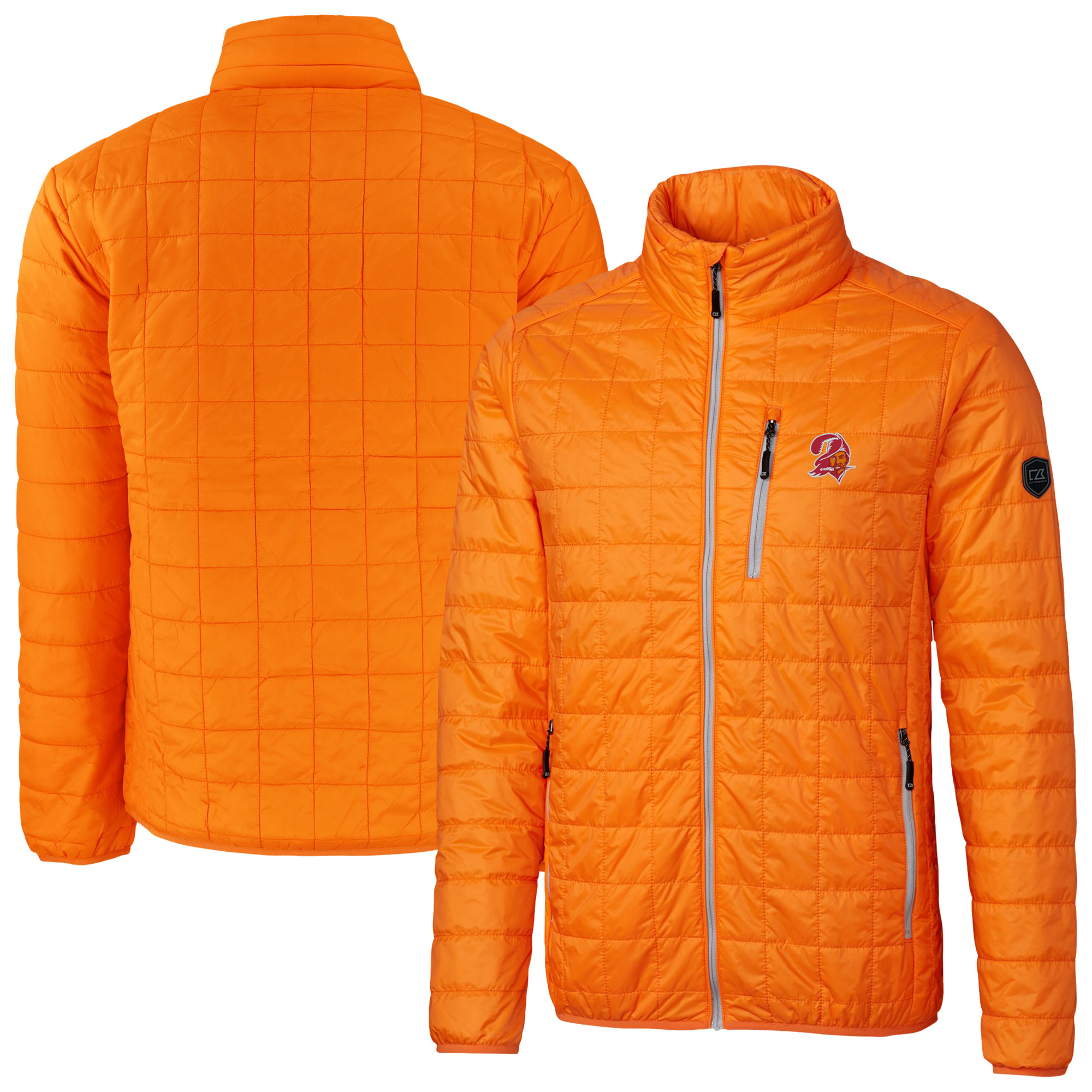 Men's Cutter & Buck Orange Tampa Bay Buccaneers Rainier PrimaLoft Eco Insulated Full-Zip Puffer Jacket