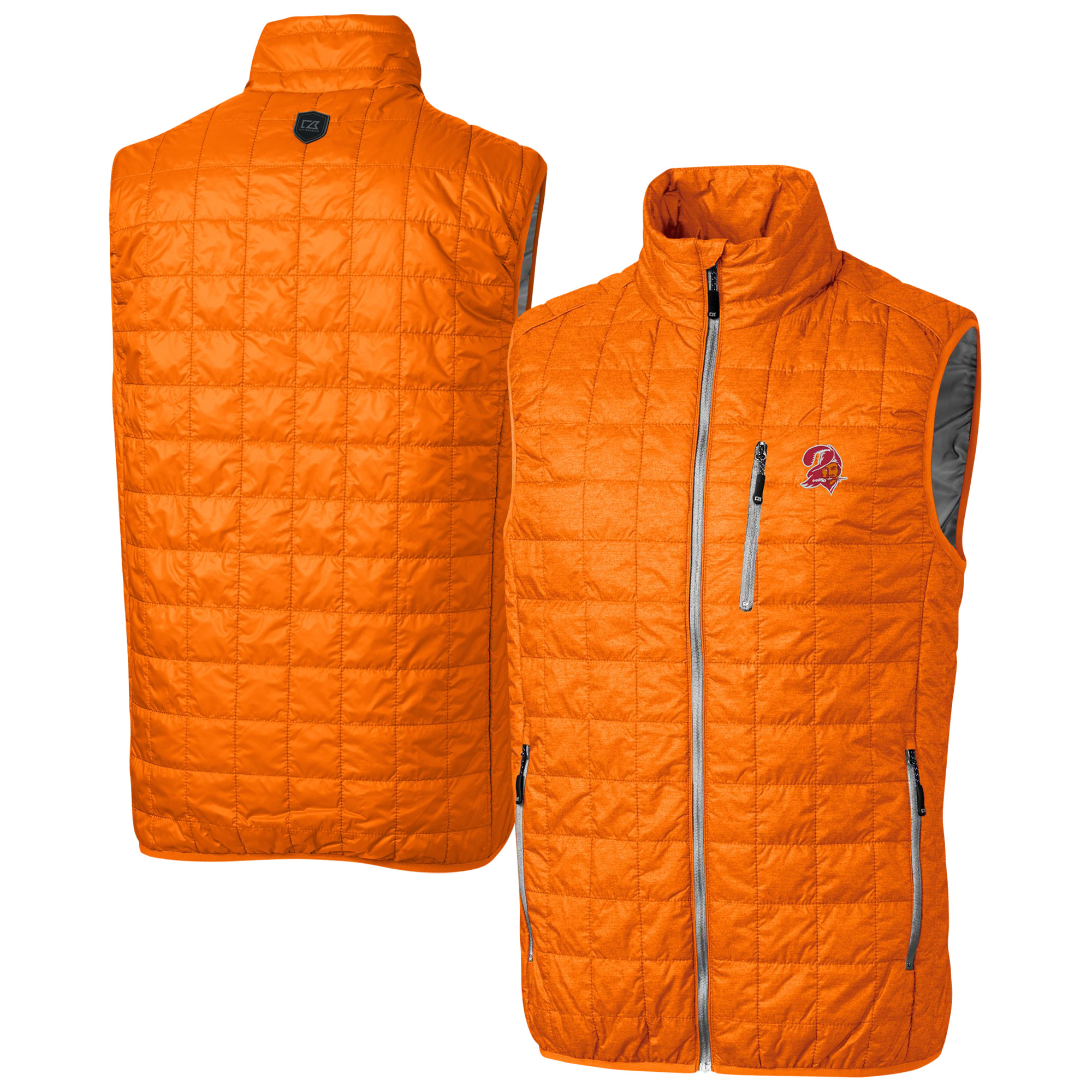Men's Cutter & Buck Orange Tampa Bay Buccaneers Rainier PrimaLoft Eco Insulated Full-Zip Puffer Vest