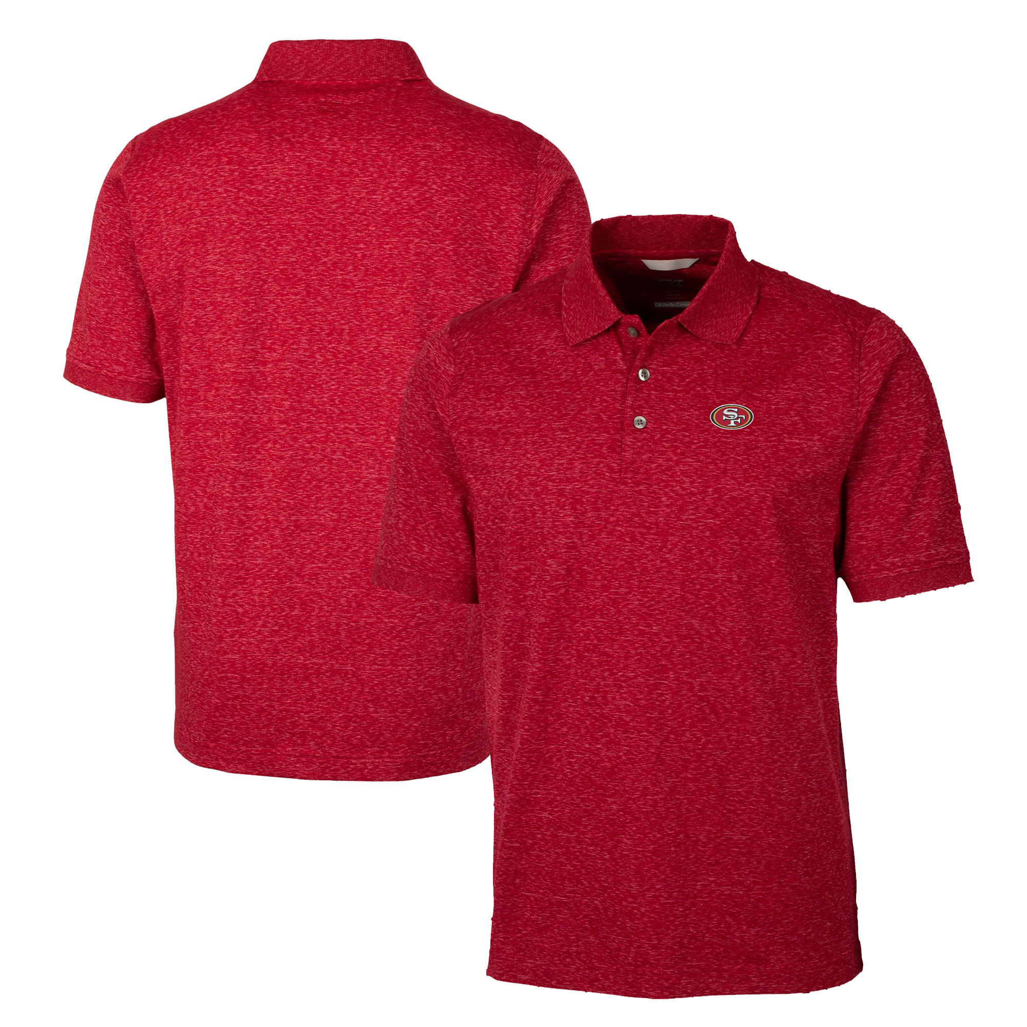 Men's Cutter & Buck Scarlet San Francisco 49ers Big & Tall Advantage Tri-Blend Space Dye Polo