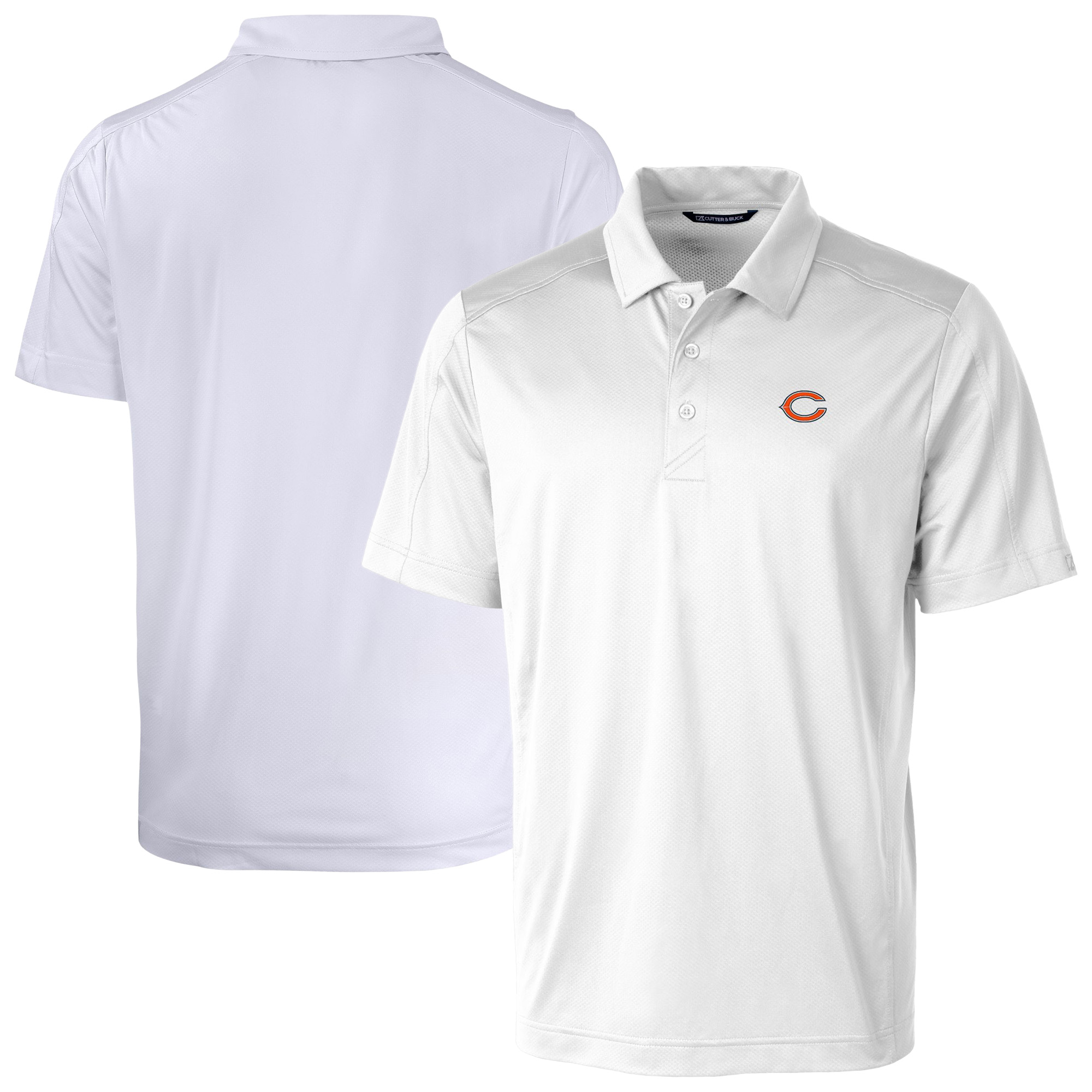 Men's Cutter & Buck White Chicago Bears Big & Tall Prospect Eco Textured Stretch Recycled Polo