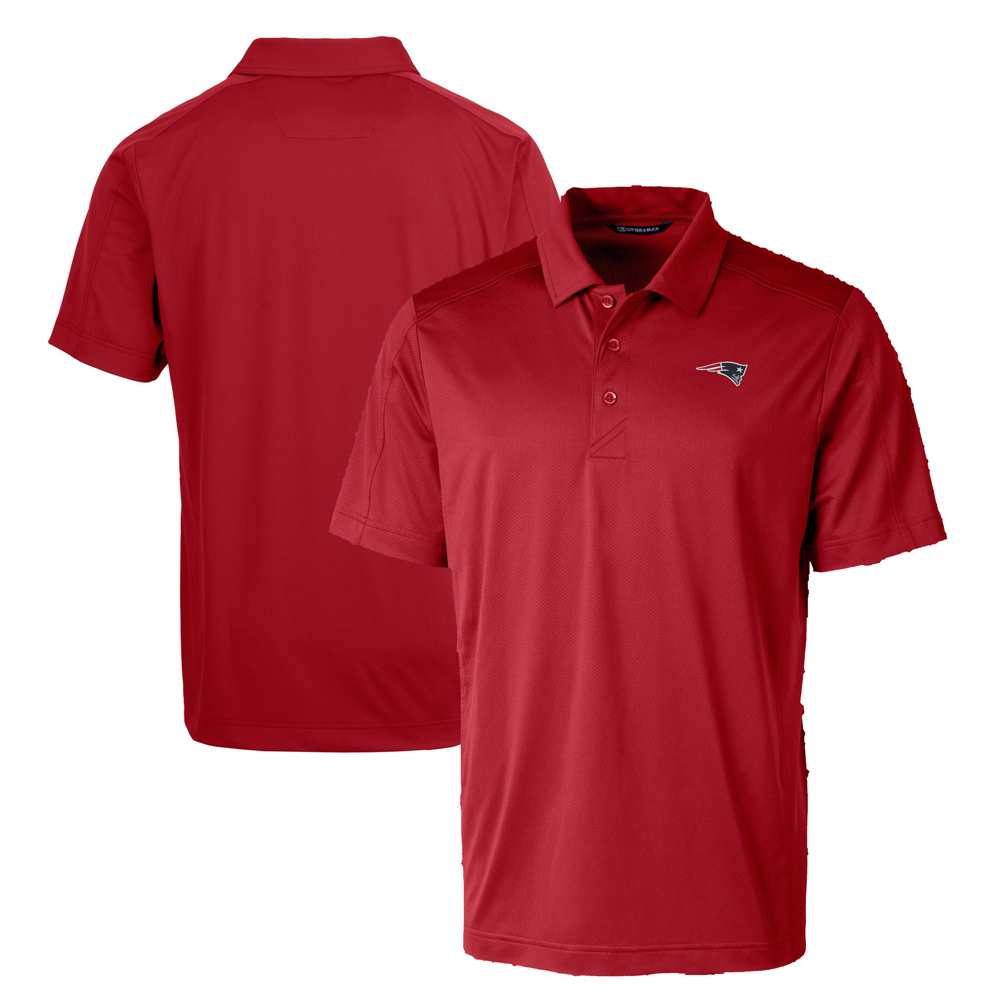 Men's Cutter & Buck Red New England Patriots Big & Tall Prospect Eco Textured Stretch Recycled Polo