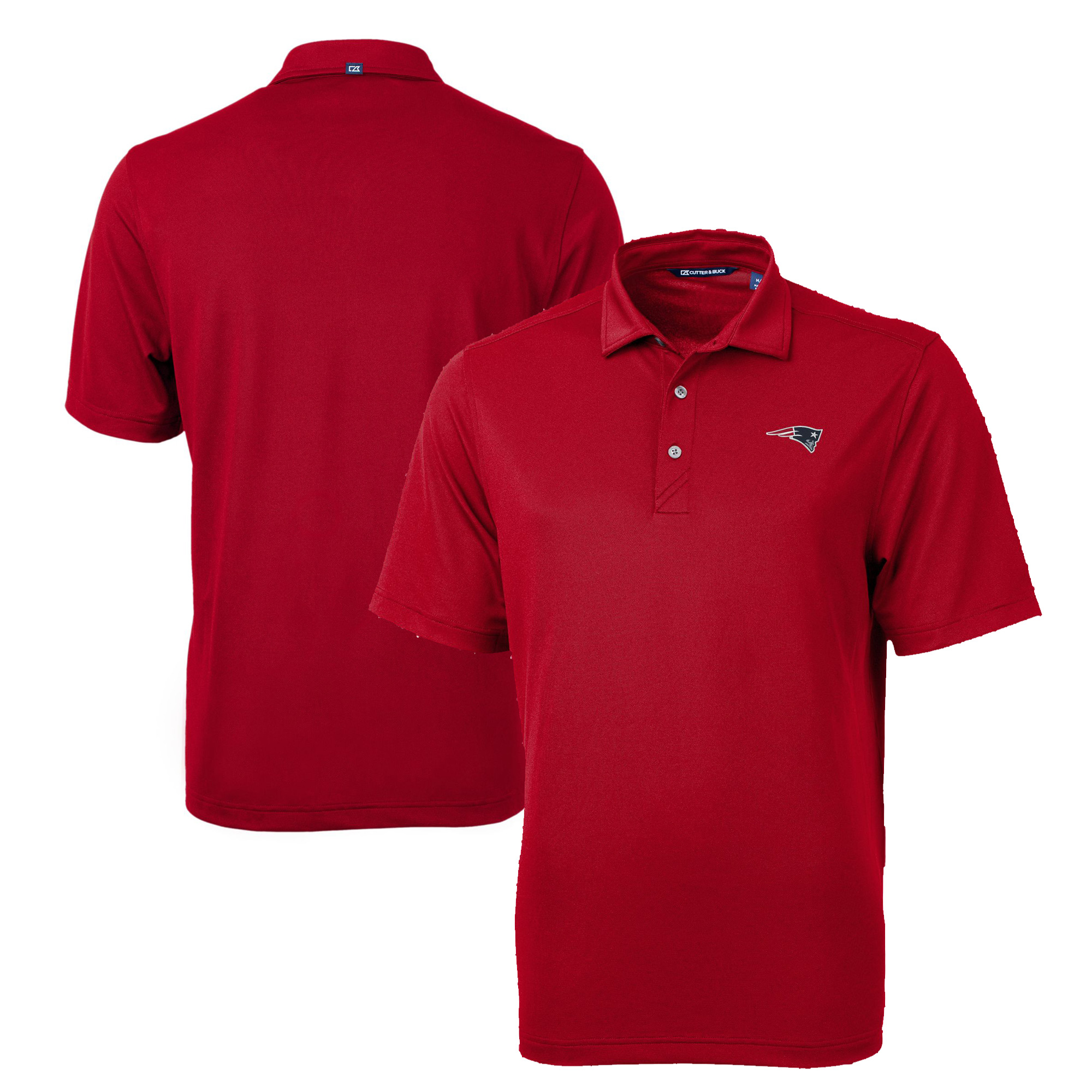 Men's Cutter & Buck Red New England Patriots Big & Tall Virtue Eco Pique Recycled Polo