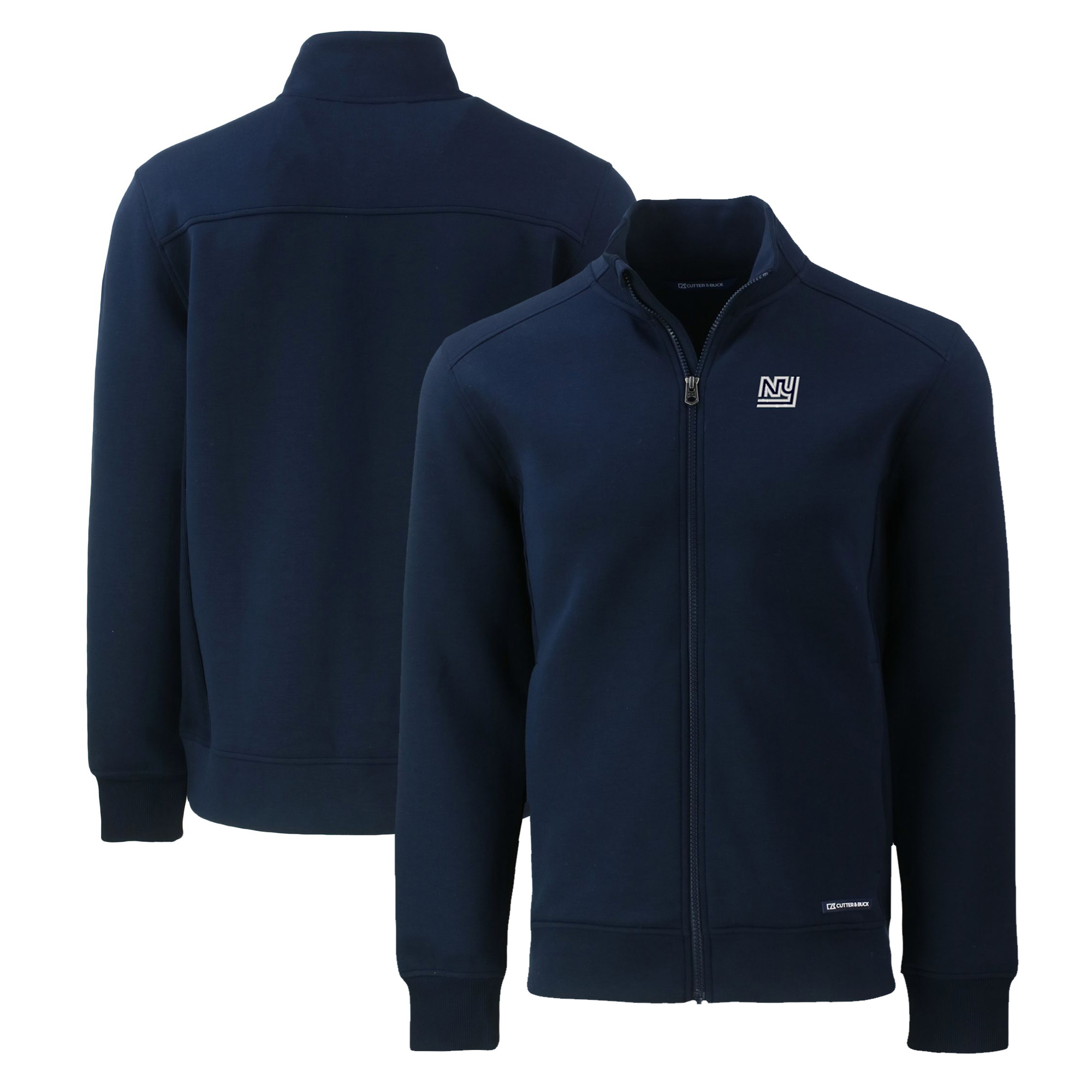 Men's Cutter & Buck Navy New York Giants Big & Tall Roam Eco Recycled Full-Zip Jacket