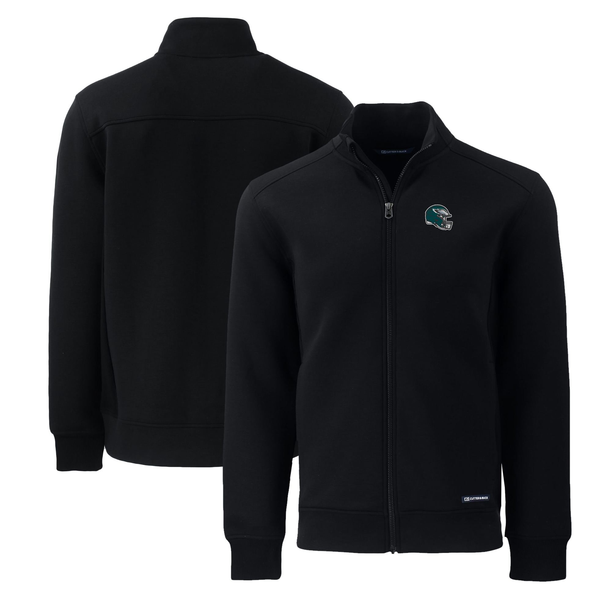 Men's Cutter & Buck Black Philadelphia Eagles Big & Tall Roam Eco Recycled Full-Zip Jacket