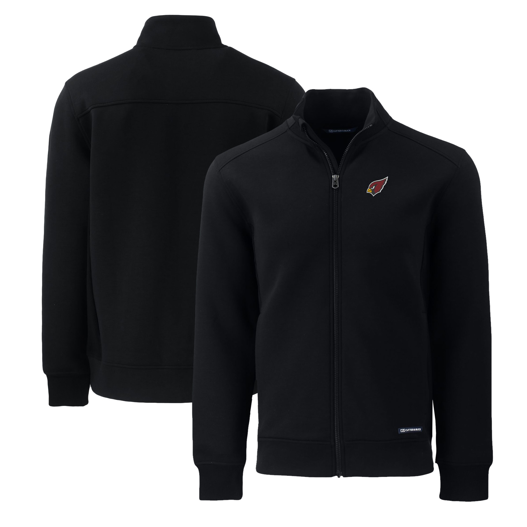 Men's Cutter & Buck Black Arizona Cardinals Big & Tall Roam Eco Recycled Full-Zip Jacket