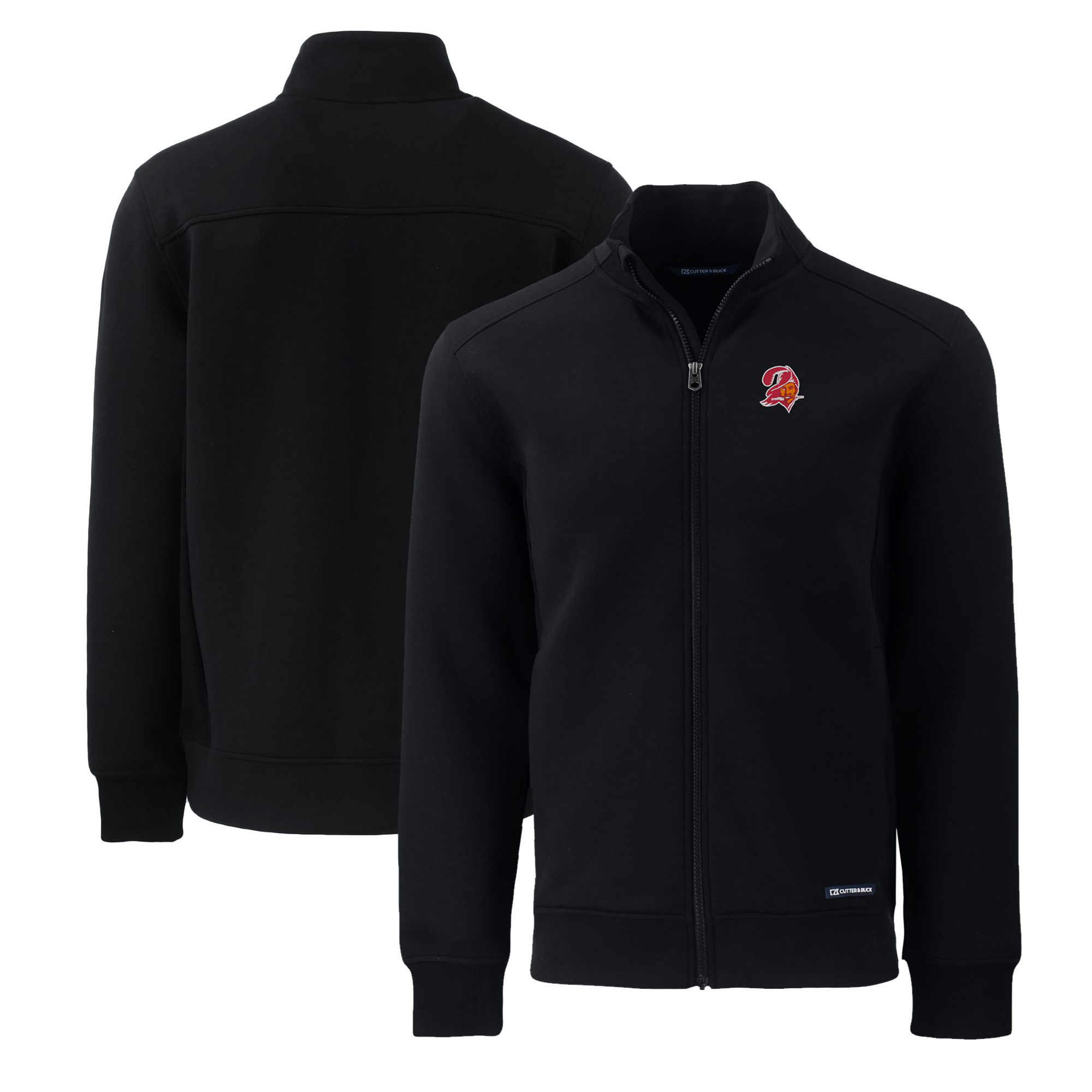 Men's Cutter & Buck Black Tampa Bay Buccaneers Big & Tall Roam Eco Recycled Full-Zip Jacket