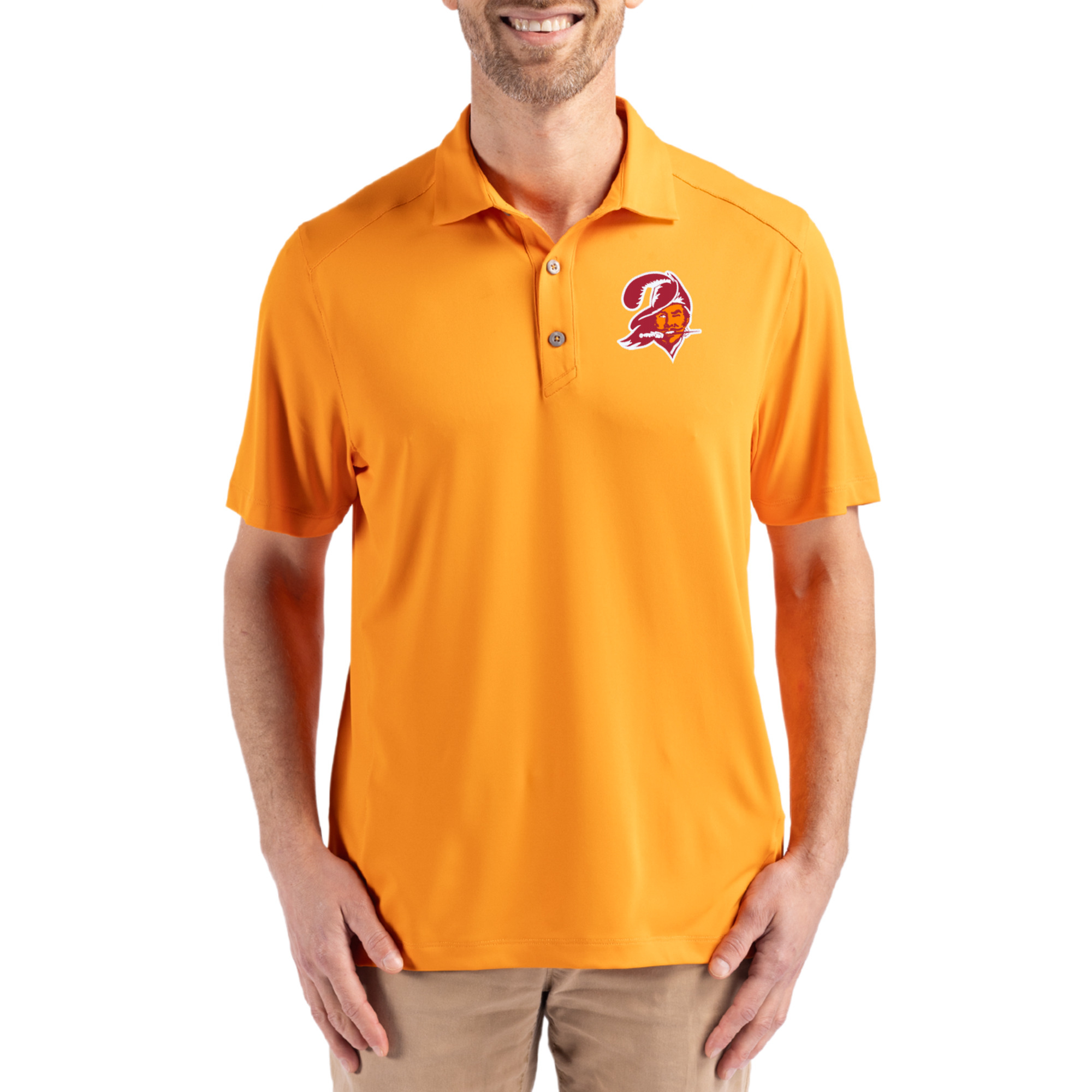 Men's Cutter & Buck Orange Tampa Bay Buccaneers Forge Eco Stretch Recycled Polo
