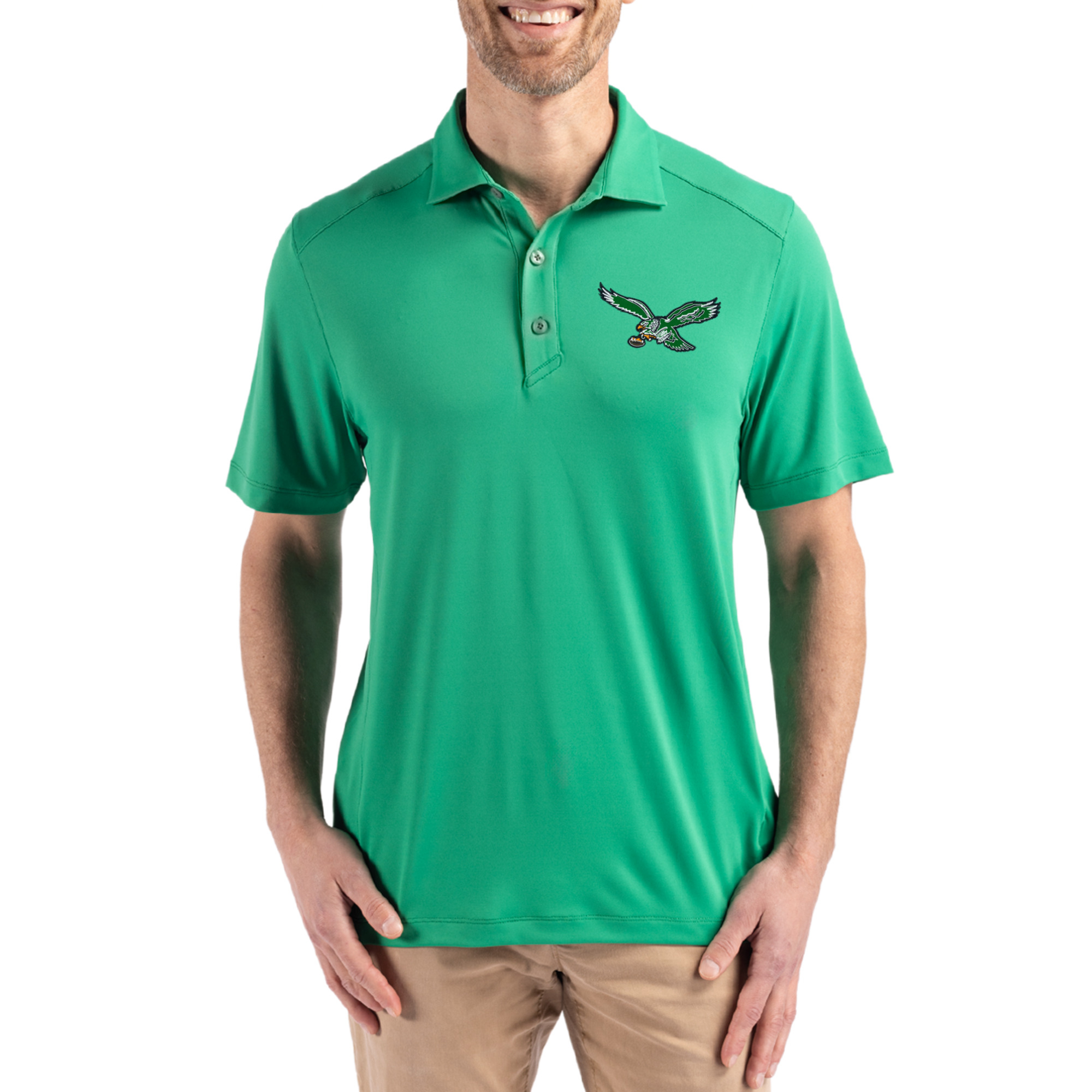 Men's Cutter & Buck Kelly Green Philadelphia Eagles Forge Eco Stretch Recycled Polo