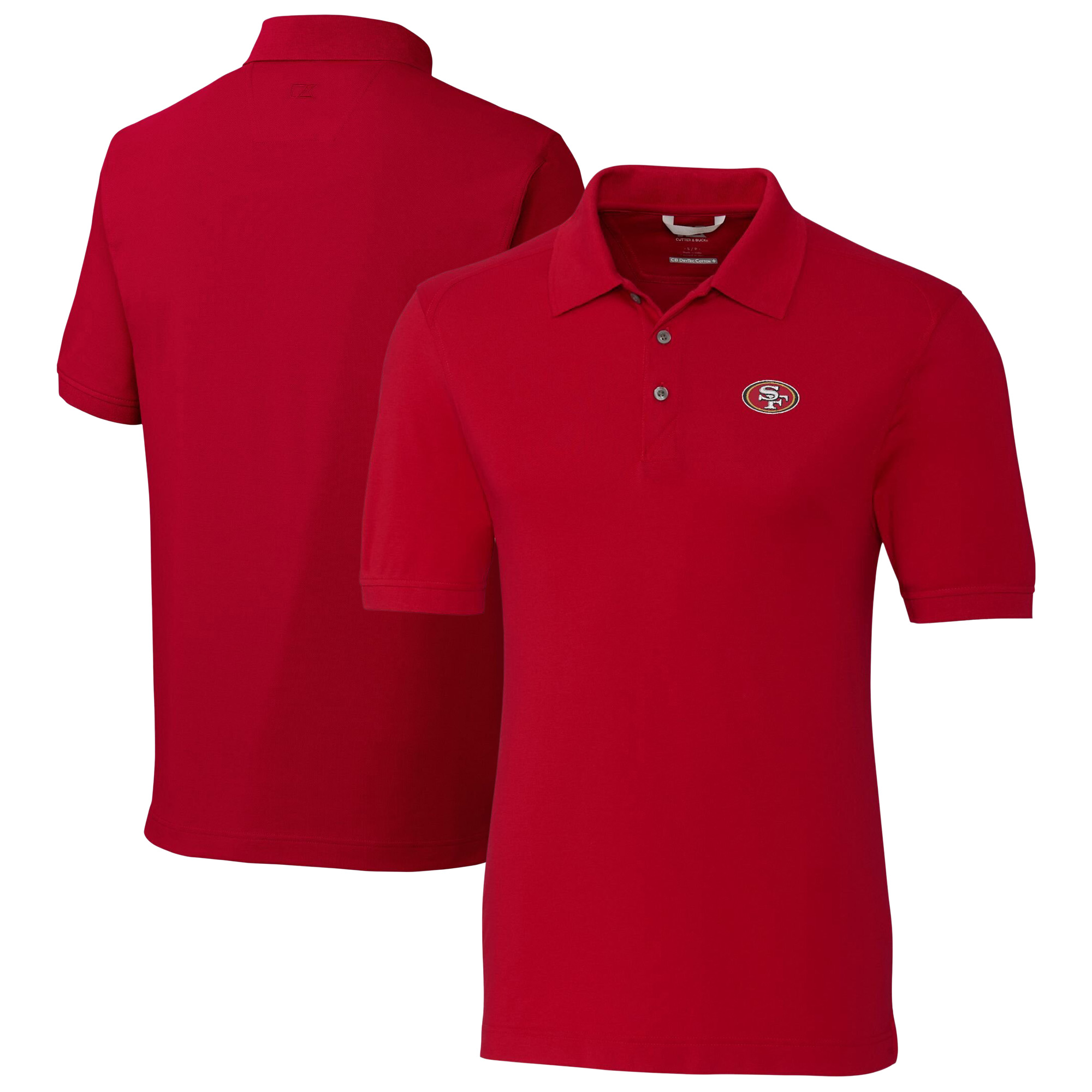 Men's Cutter & Buck Scarlet San Francisco 49ers Big & Tall Advantage Eco Pique DryTec Tri-Blend Polo