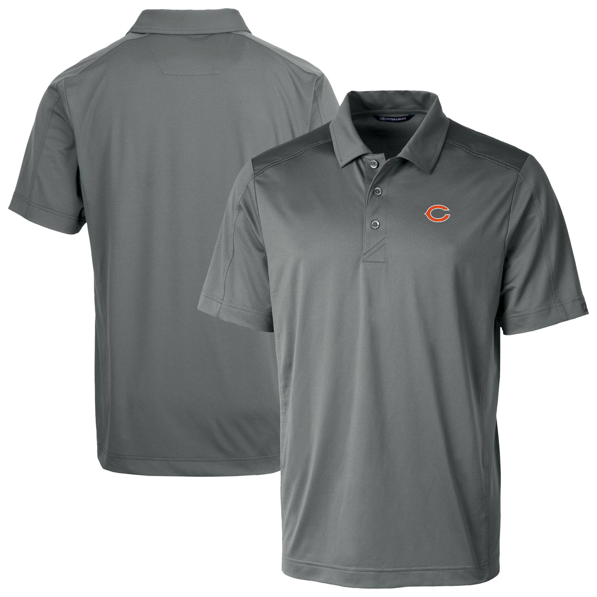 Men's Cutter & Buck Gray Chicago Bears Big & Tall Prospect Eco Textured Stretch Recycled Polo