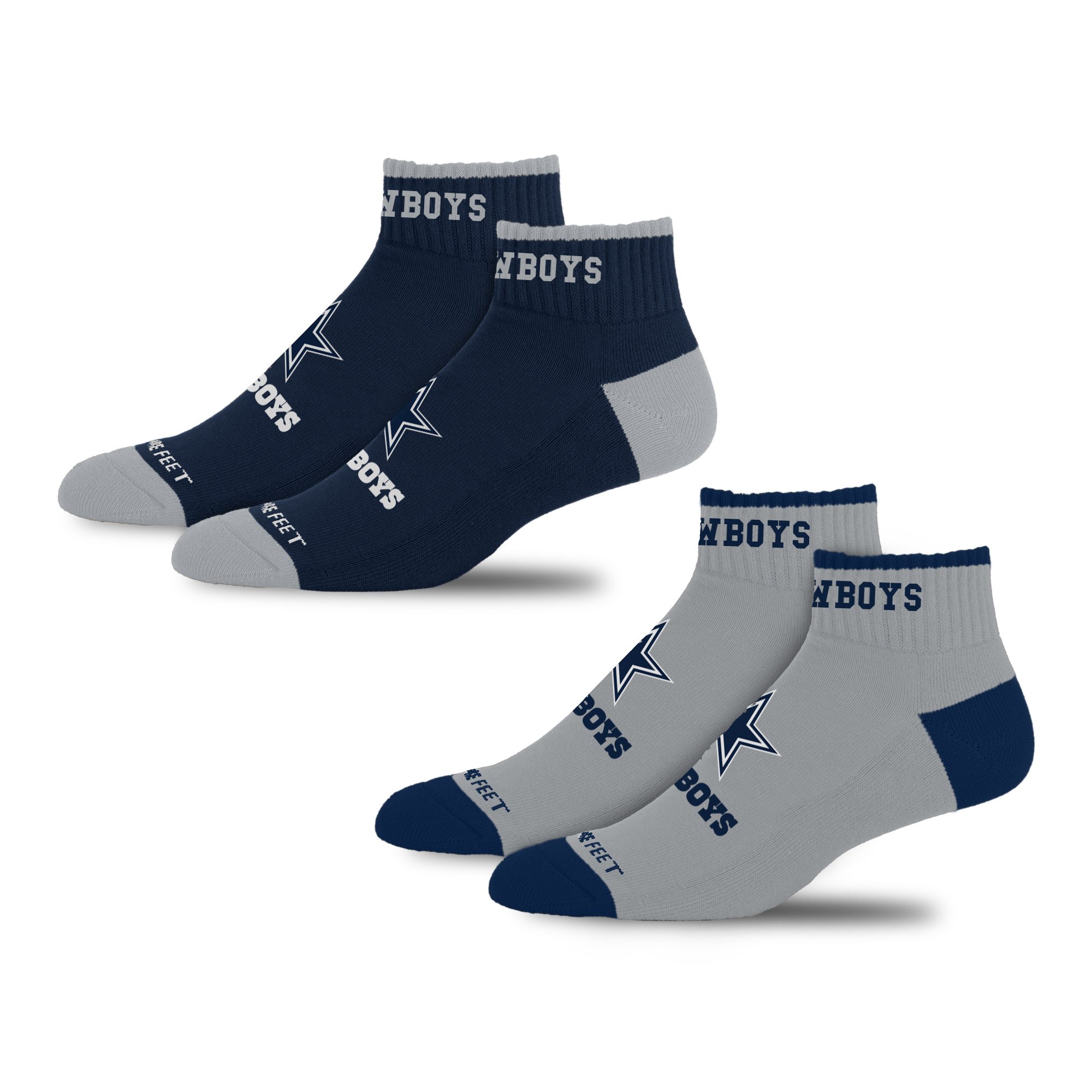 Youth For Bare Feet  Navy Dallas Cowboys 2-Pack Front & Center Socks Set