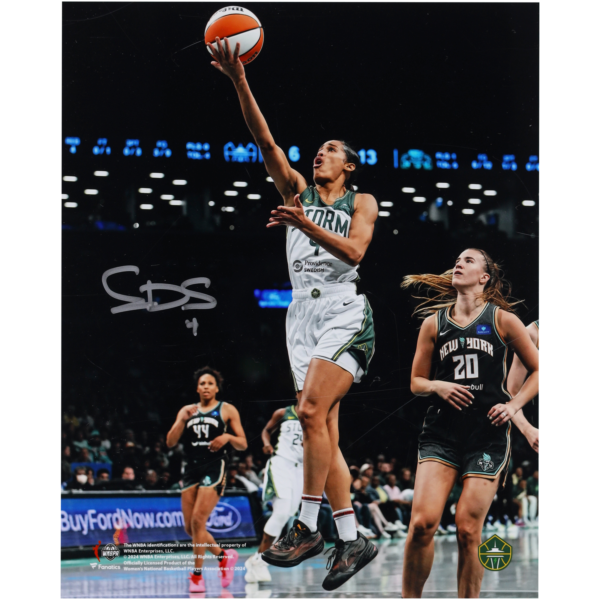 Skylar Diggins-Smith Seattle Storm Autographed 8" x 10" Layup vs. New York Liberty Photograph