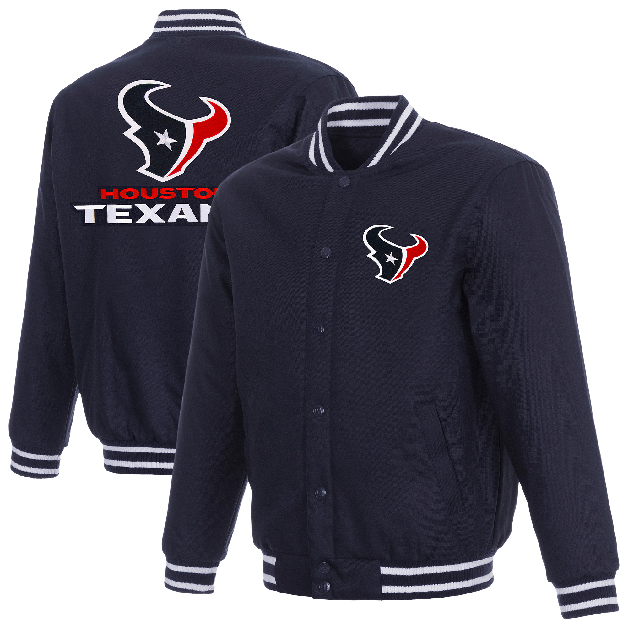 Men's JH Design Navy Houston Texans Twill Full-Zip Jacket